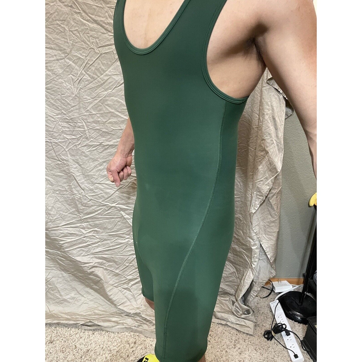 Men's Adult Small wrestling singlet Dark Green Athletic Compression
