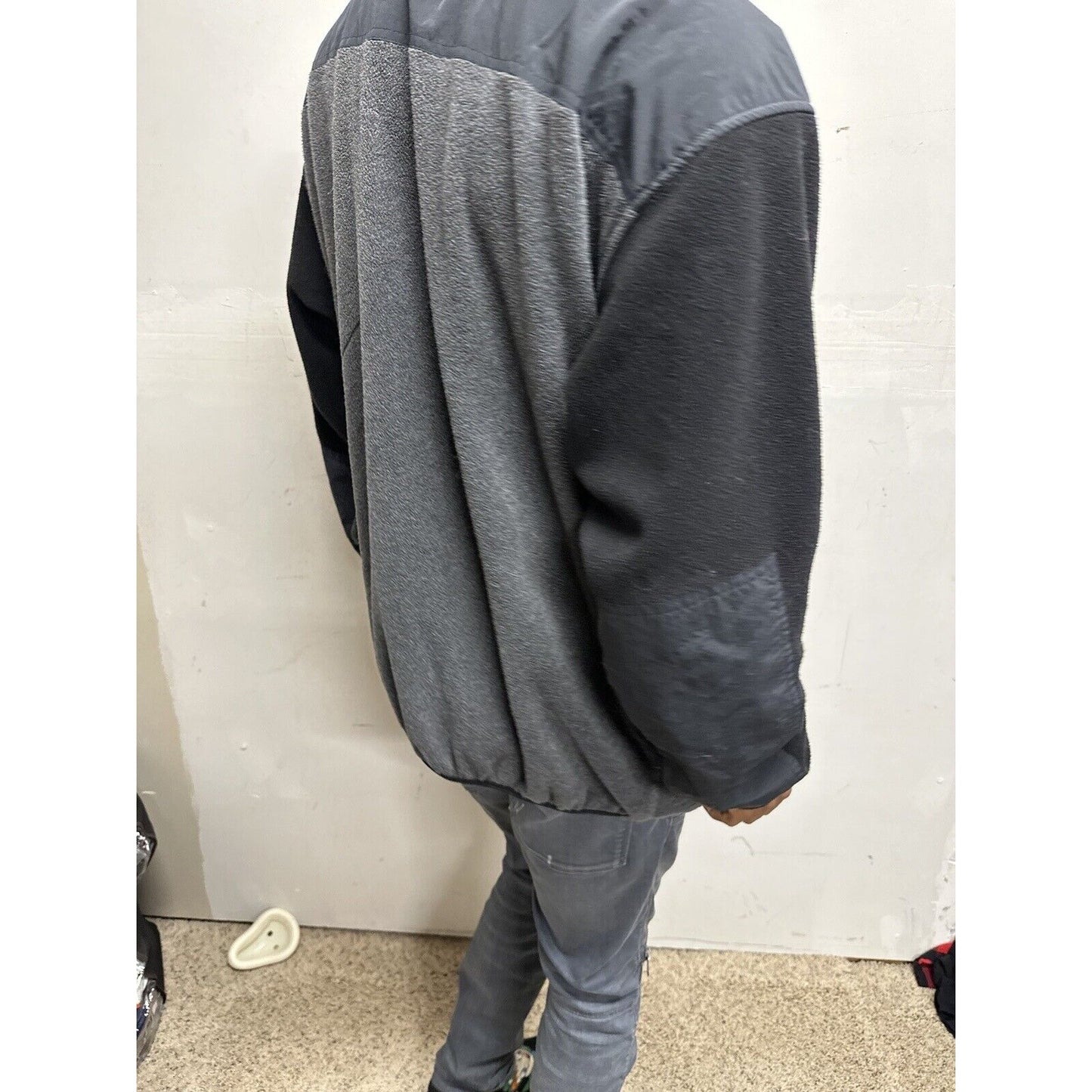 Men’s Gray And Black Bike Performance XL Full Zip Jacket Poly Blend