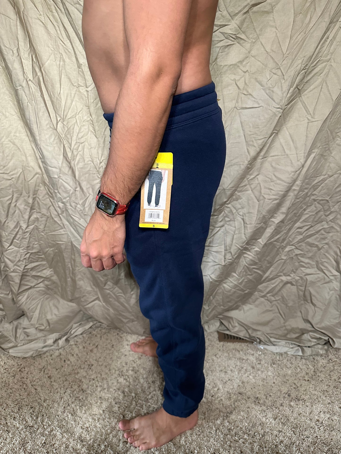 Men’s small navy blue weatherproof vintage rimrock jogger fleece lined sweat pants new with tags