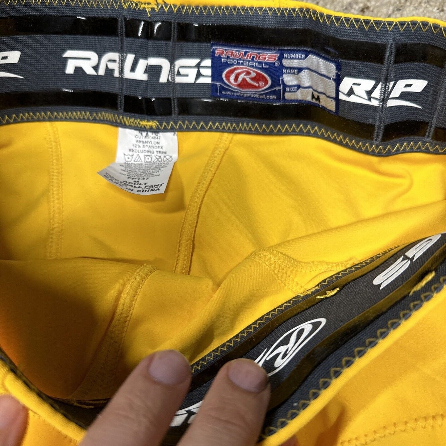 Men’s Rawlings Football Pants Yellow Medium Nylon Spandex