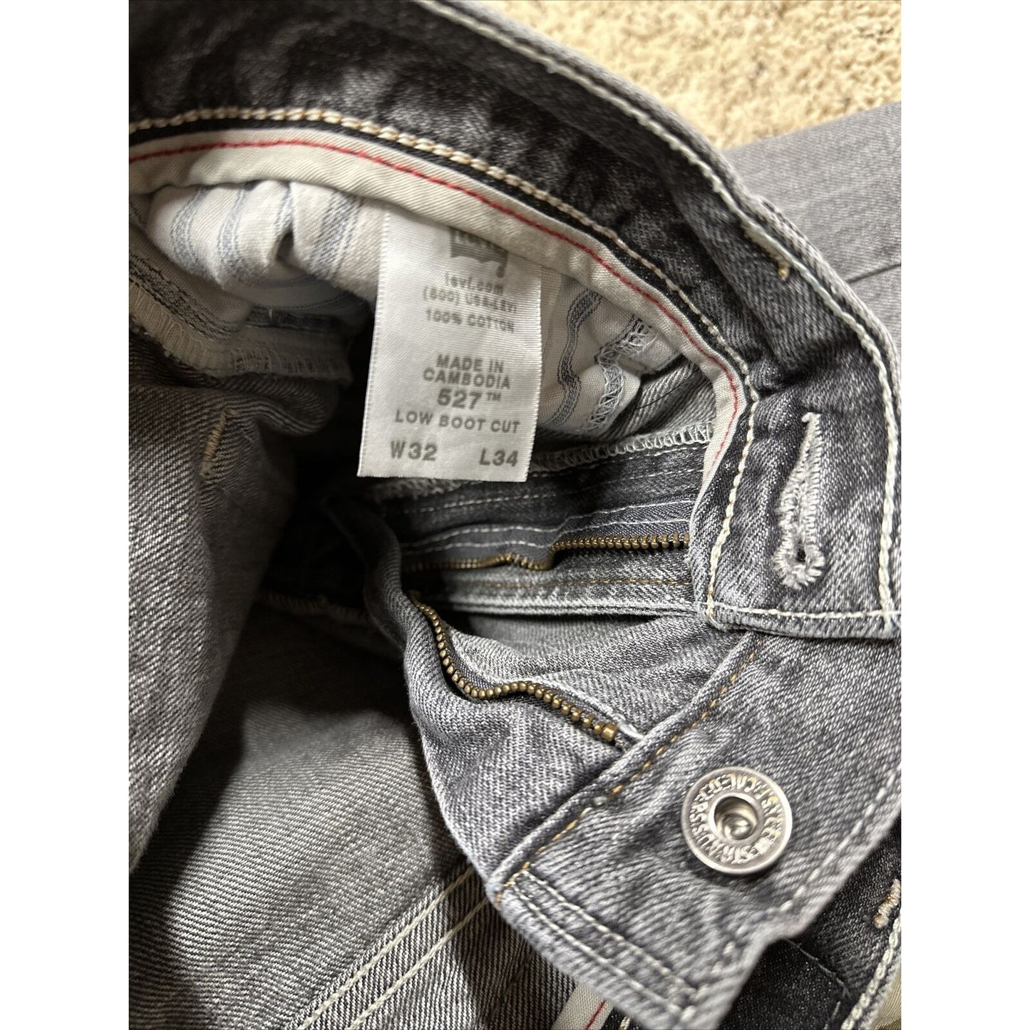 men’s black levis 527 low boot cut w32 l34