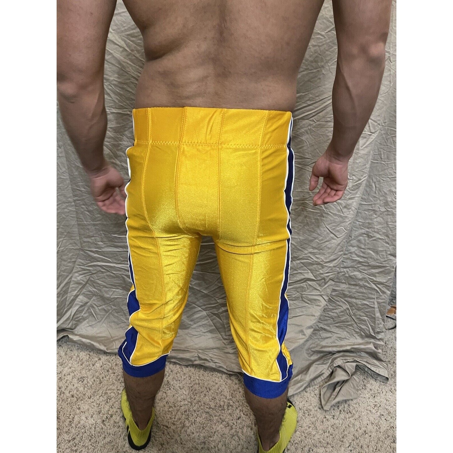 men's gold/yellow/blue russell athletics size 34 football pants