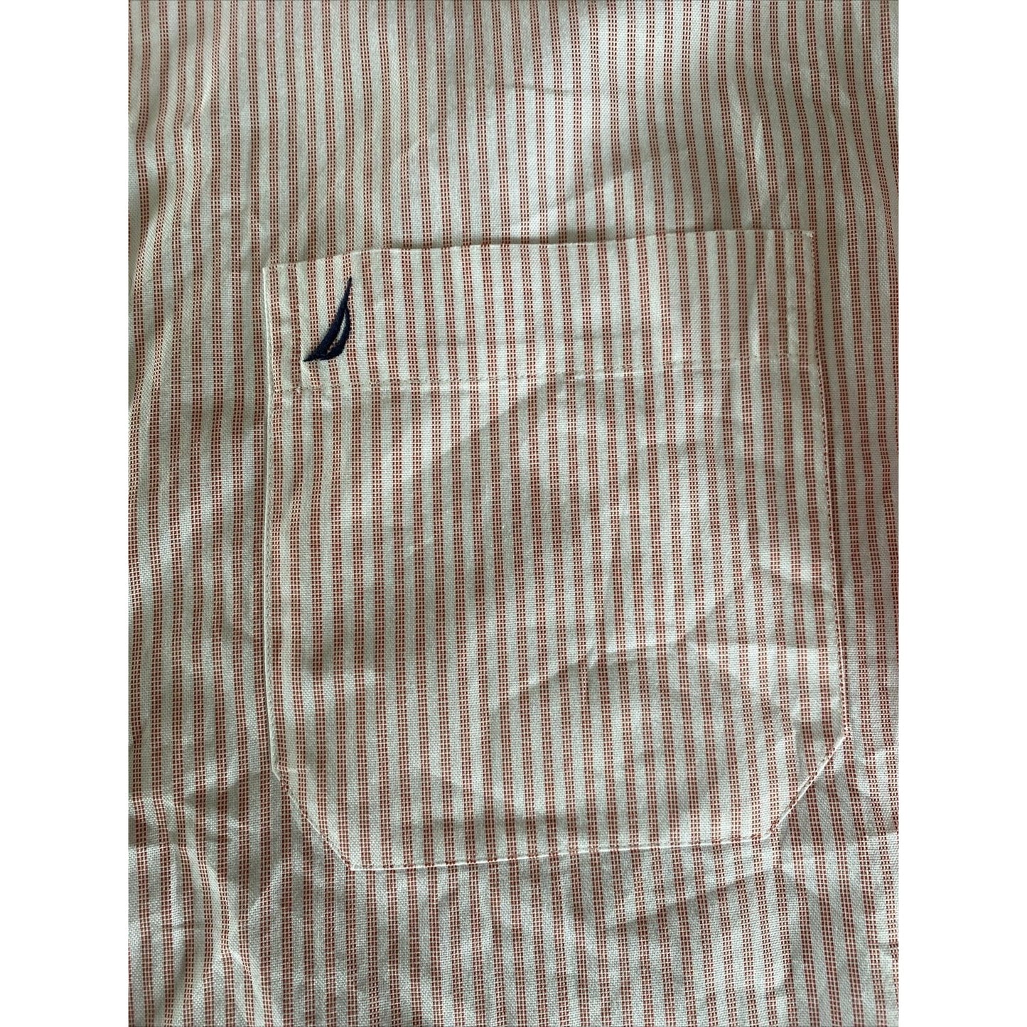 Nautica Men’s Size 16.5 (34/35) Active Fit Pink White Stripes Button-down Shirt