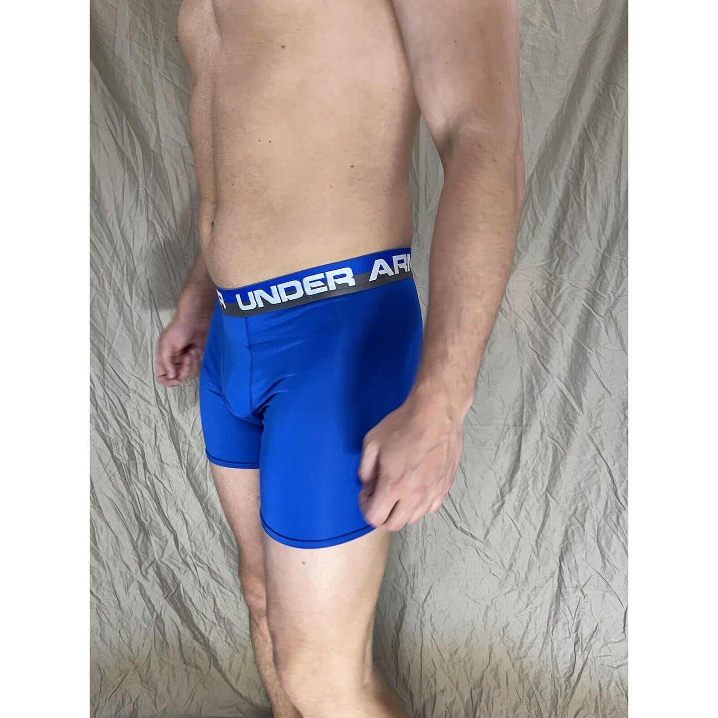 boys youth xl under armour boxerjock Blue with Gray and Blue band