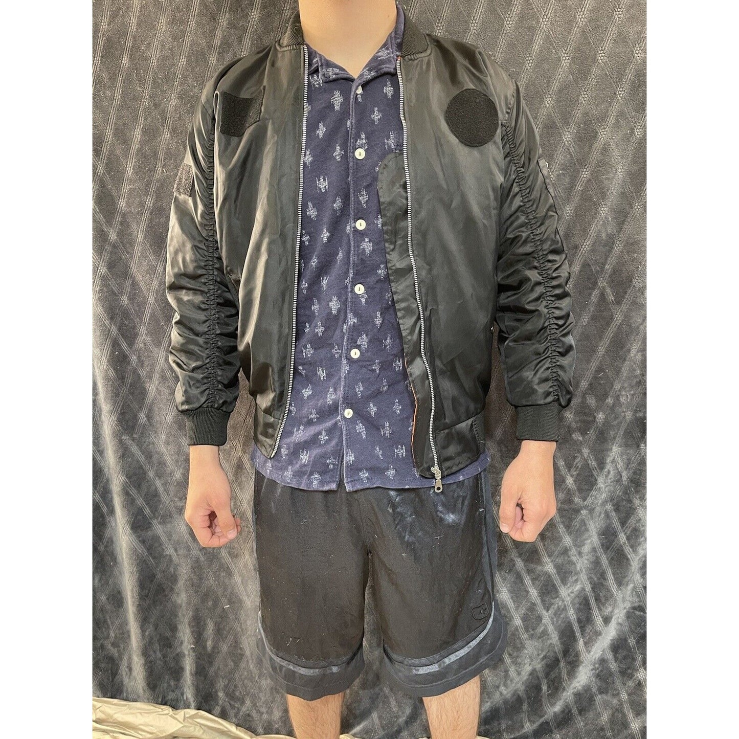 men’s black indonesia air force Cadet flight jacket fits like a small