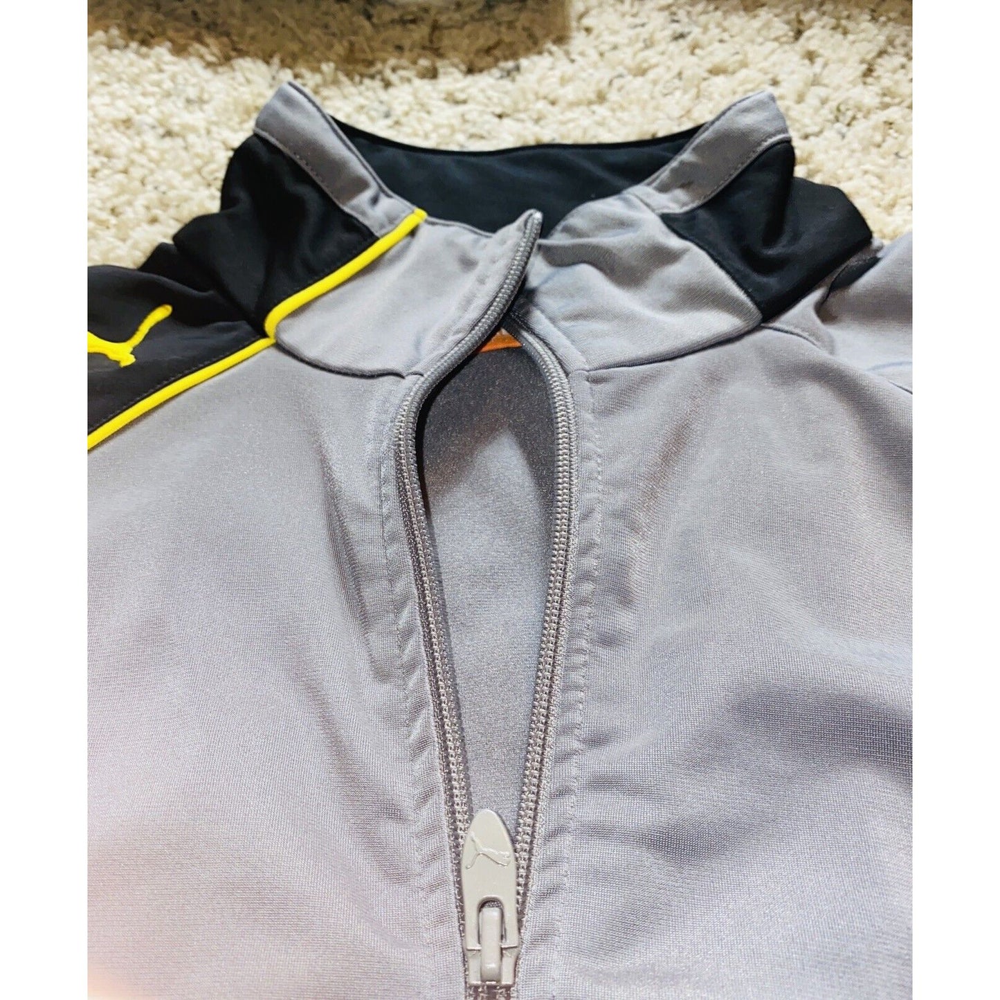 Puma Mens Full Zip Warm Up Track Jacket Windbreaker Gray Jacket Size L