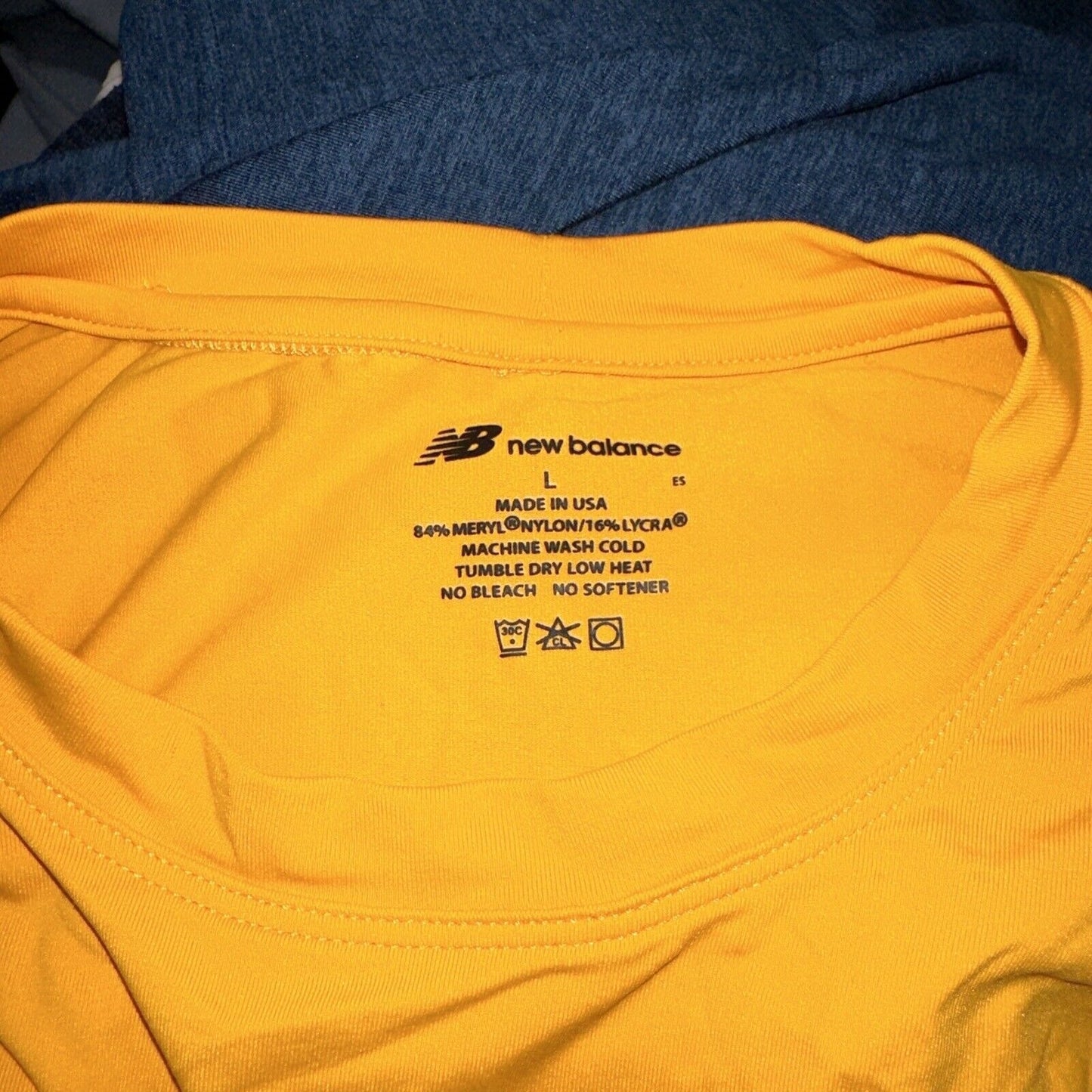Men’s Yellow New Balance Large US Navy Pt Uniform Athletic Workout Shirt Large