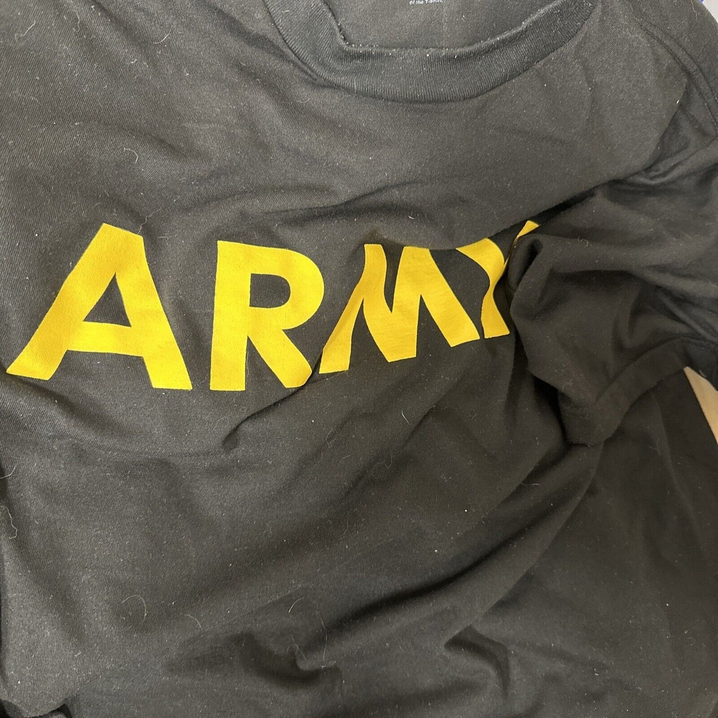 MEN'S Multiple Sizes SHIRT SHORT SLEEVE PHYSICAL T-SHIRT APFU FITNESS US ARMY BLACK/GOLD PT
