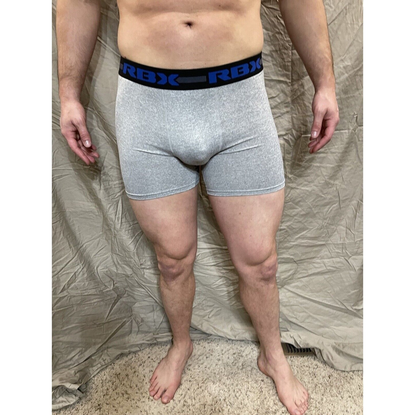 Men's RBX active gray compression shorts medium