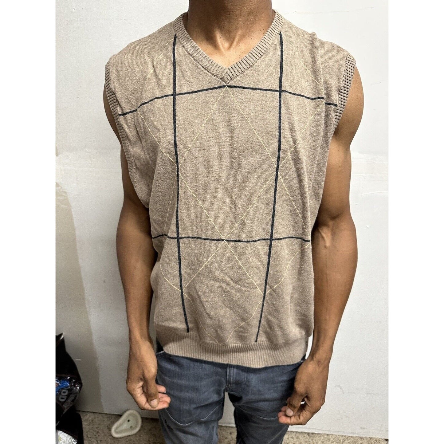 Men’s Dockers Sleeveless XL Tan Sweater