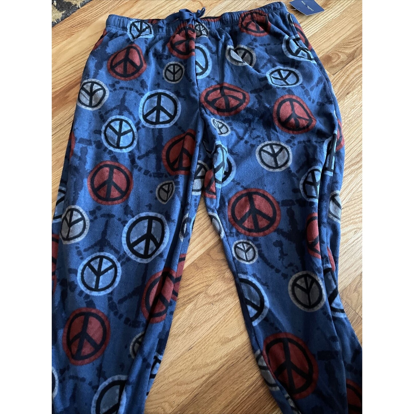 Croft and Borrow Men's Peace Symbol flannel lounge pants pajamas XL