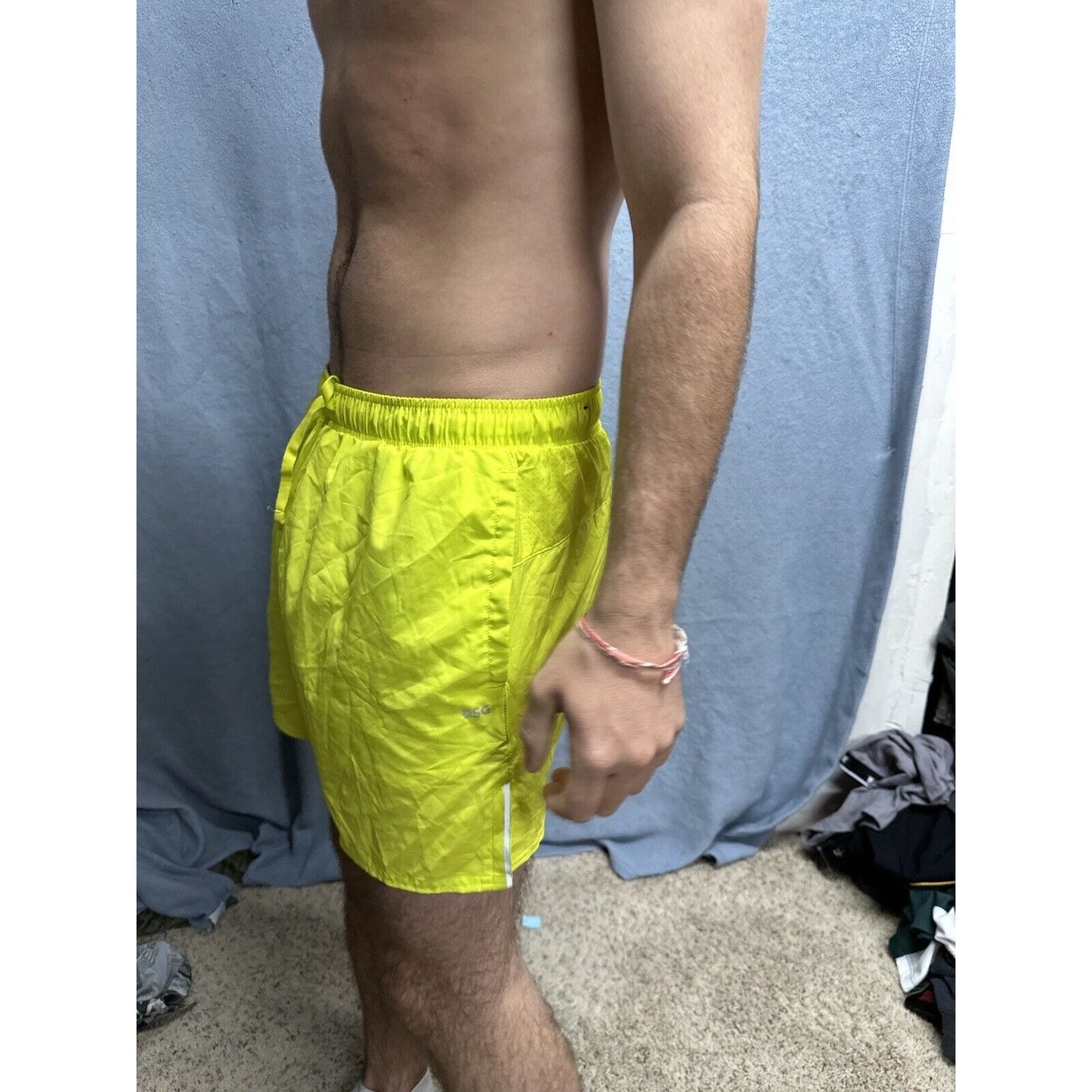 Men’s Neon Yellow DSG Medium Shorts With Pockets And Inner Lining