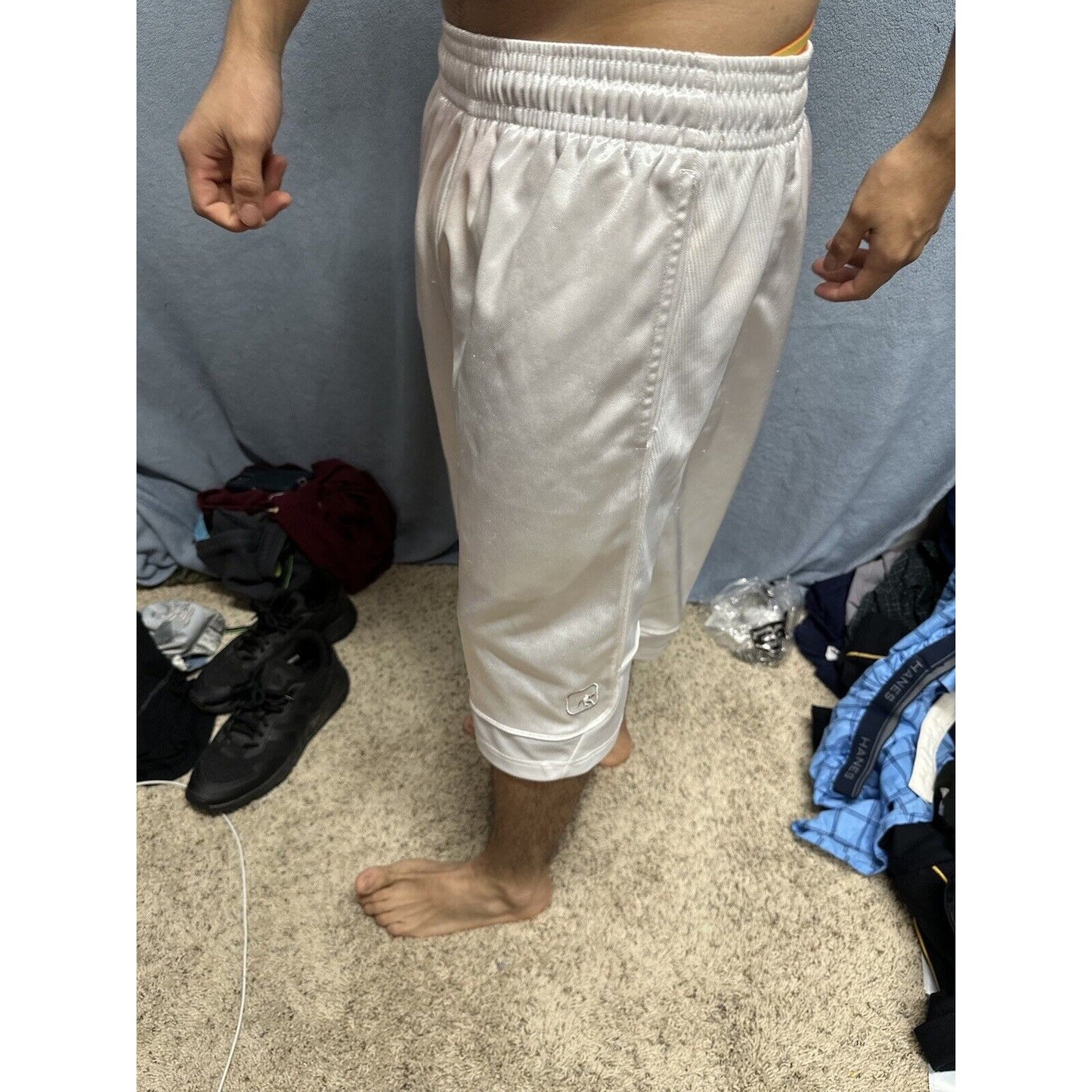 Men’s White AND1 Medium Athletic Shorts With Pockets