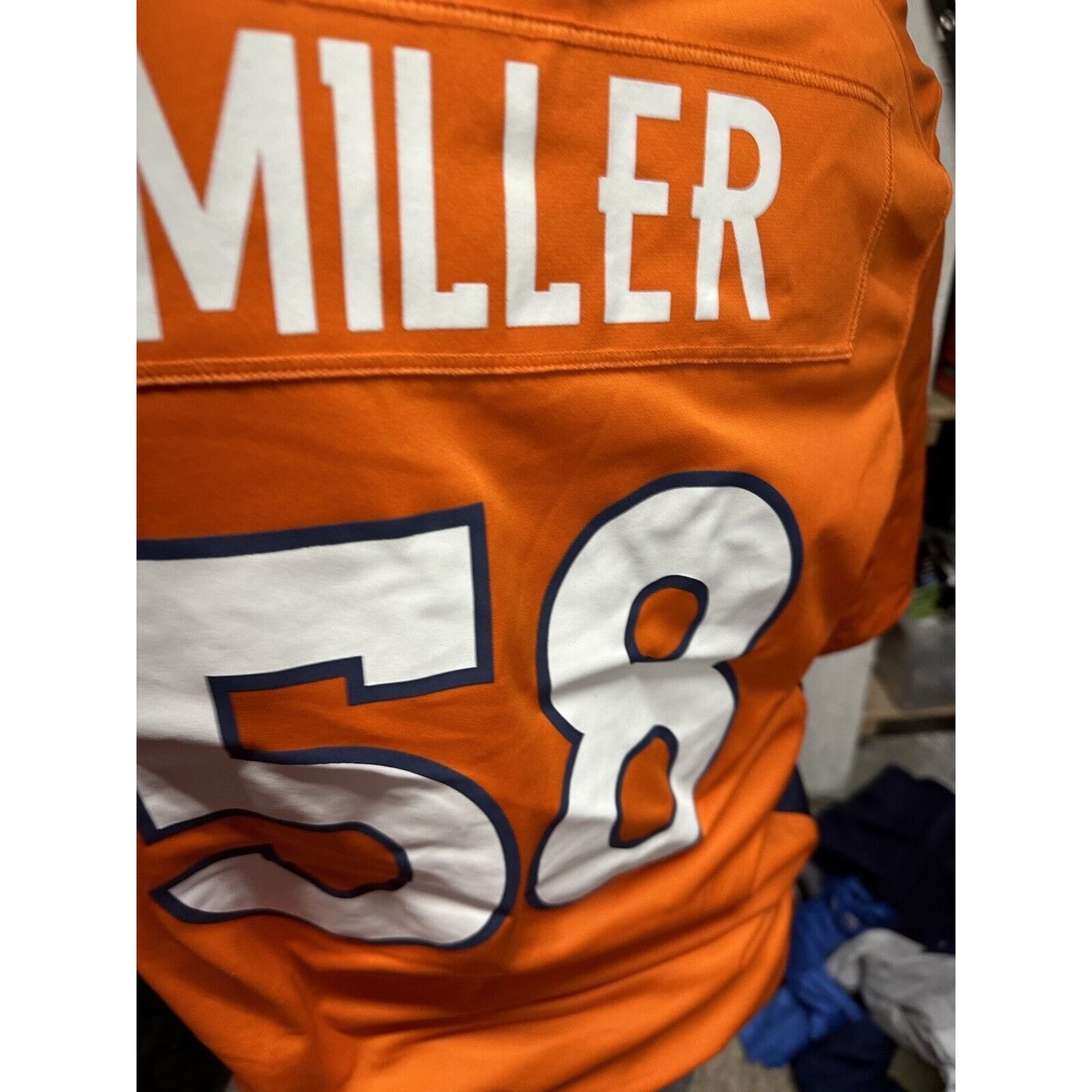 Men’s Denver Broncos Orange NFL Medium On Field Nike Football Jersey #58 Miller