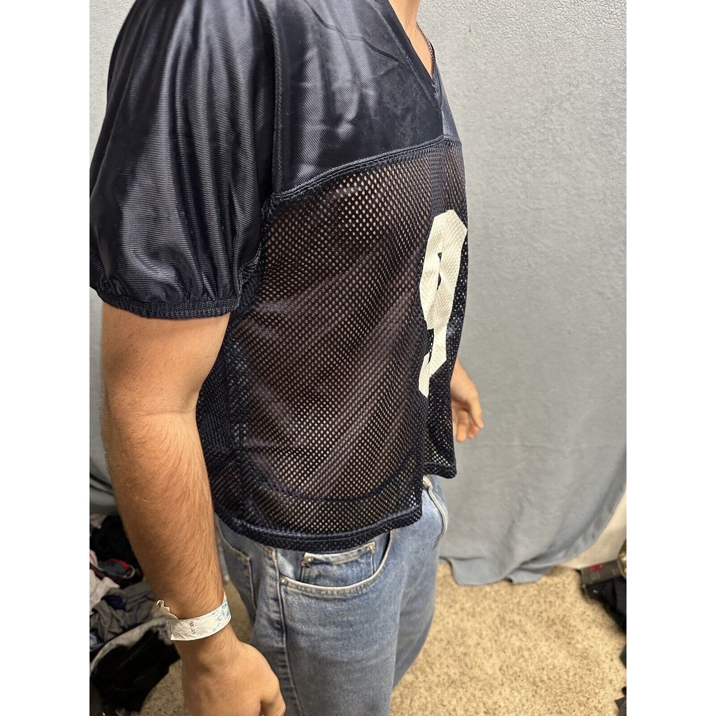Youth Large/XL Alleson Athletics Navy Blue Football Jersey