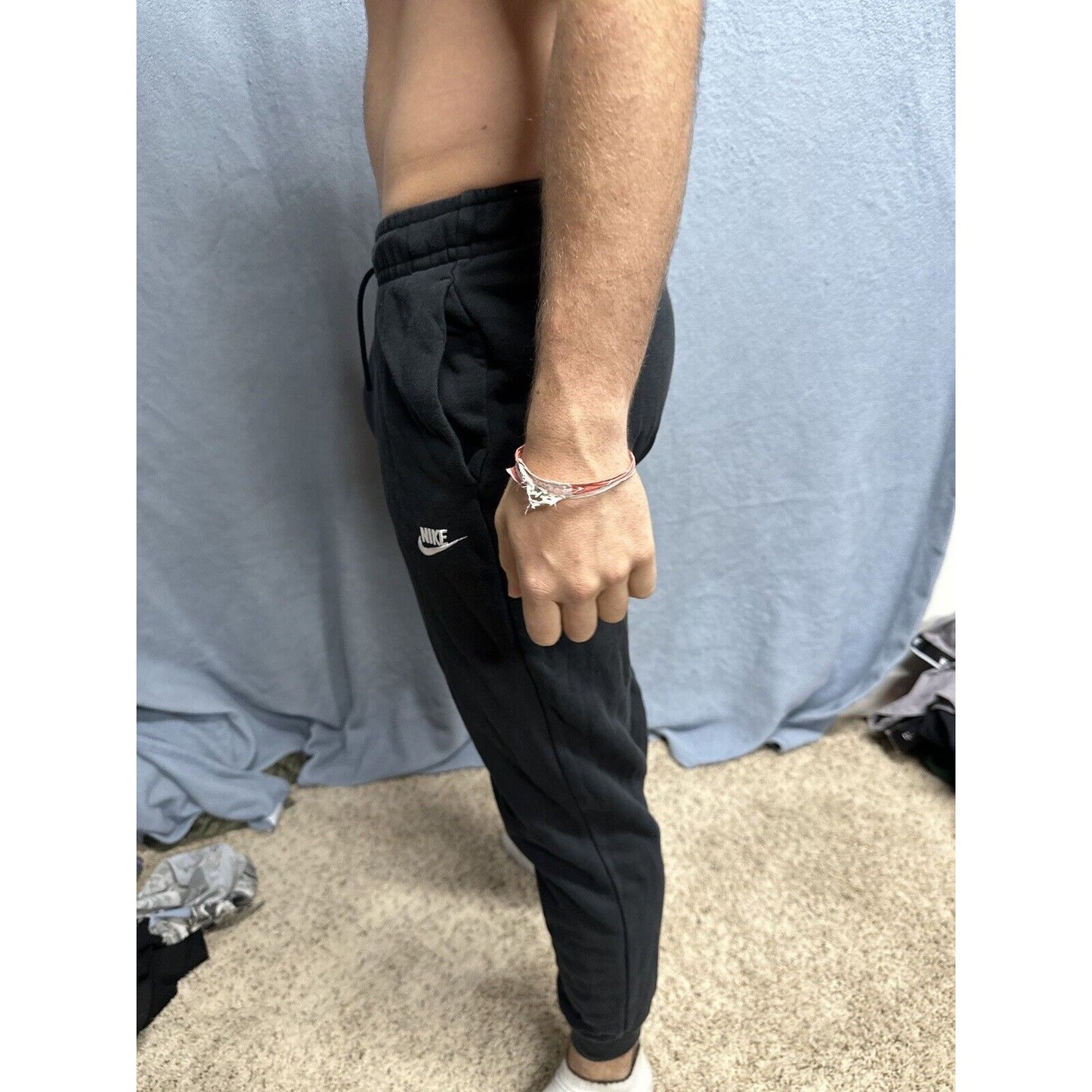 Men’s Small Nike Black Cotton Poly Sweat Pants With Pockets