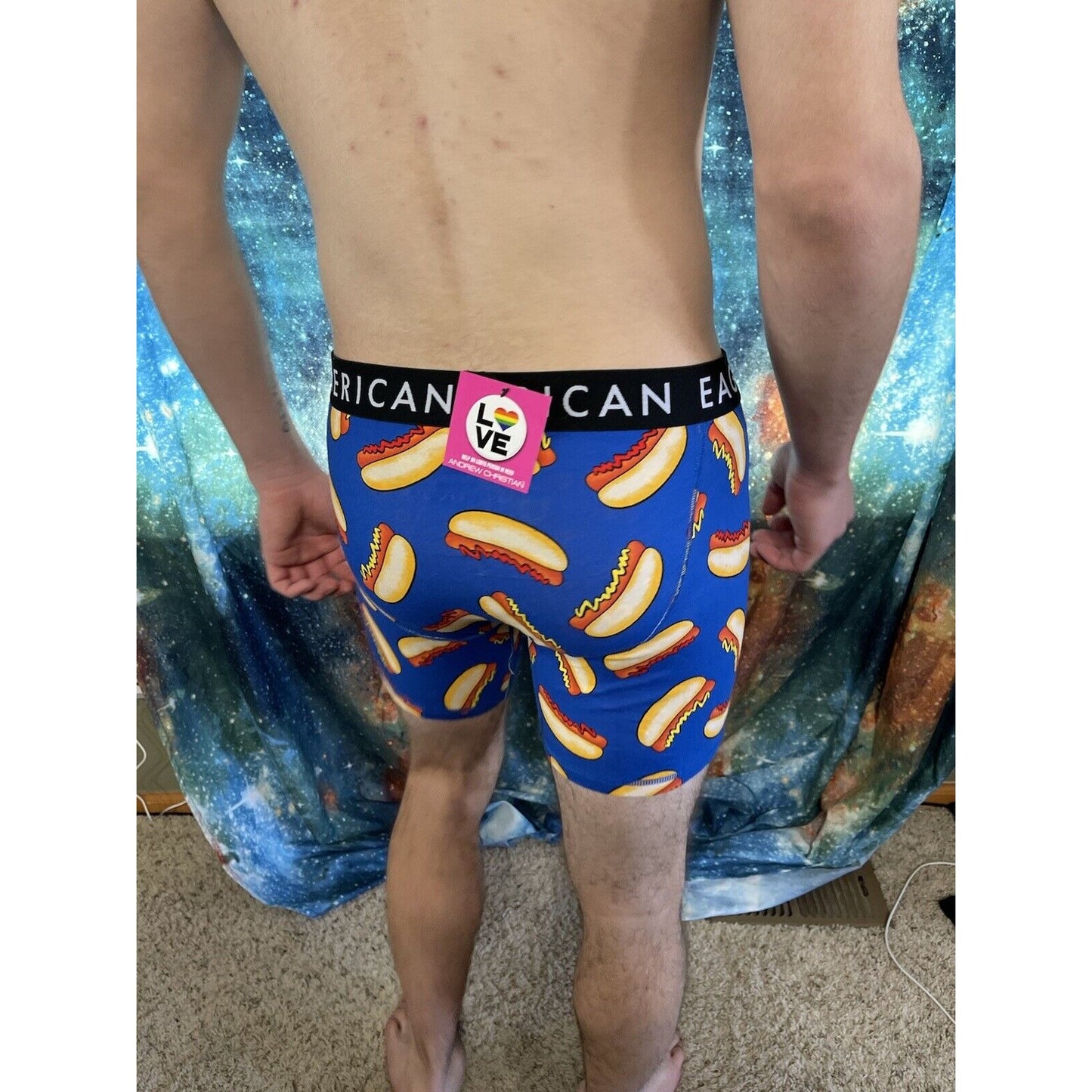 men's large american eagle hot dog compression shorts new and unworn