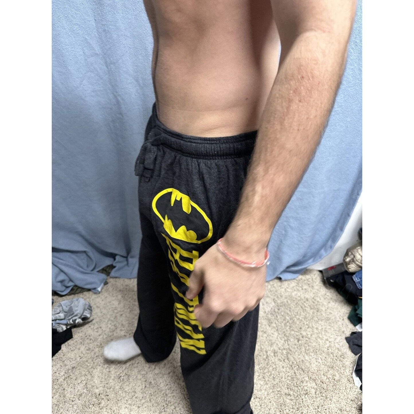 Men’s Large Batman Dark Gray Lounge Pants Sleep Wear With Pockets Large
