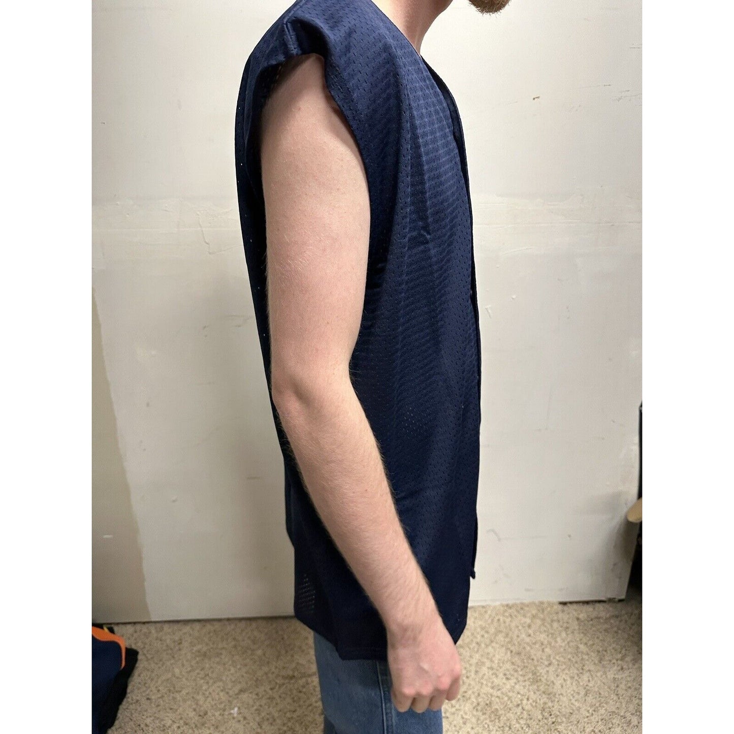 men’s team jersey dark blue team basics large button up