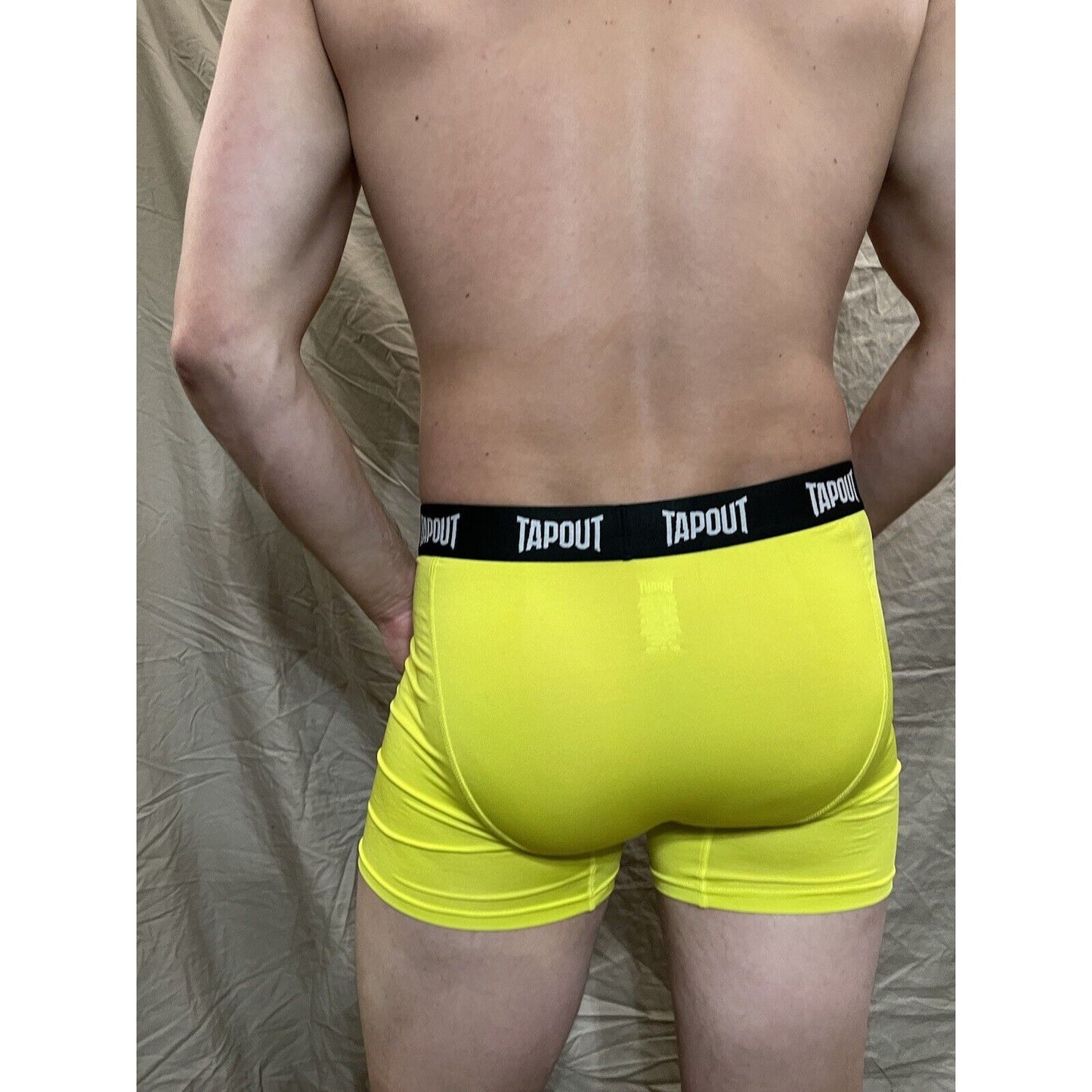 men's tapout bright yellow compression shorts medium New And Never Worn