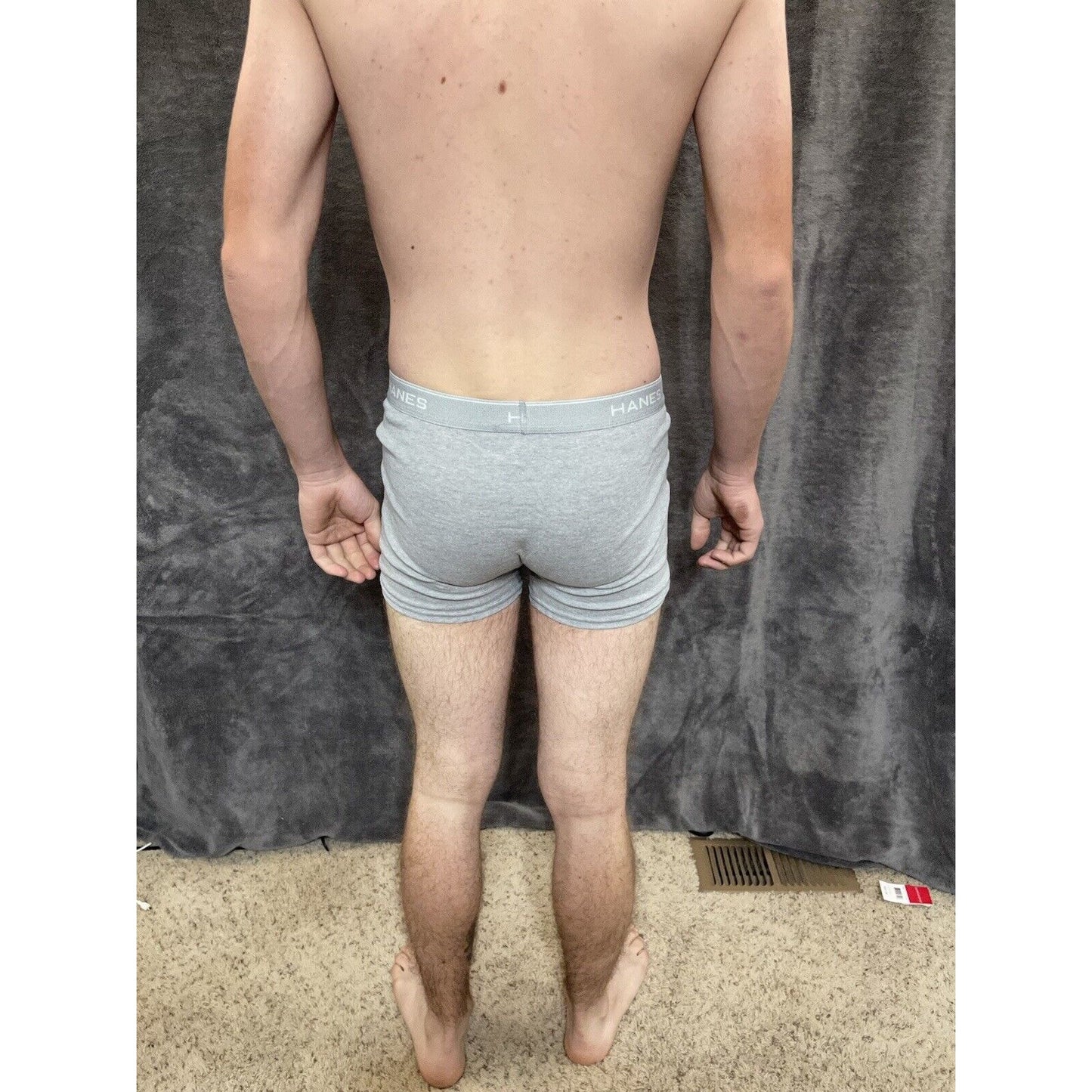 boy's Hanes youth XL Gray With Aqua boxer brief