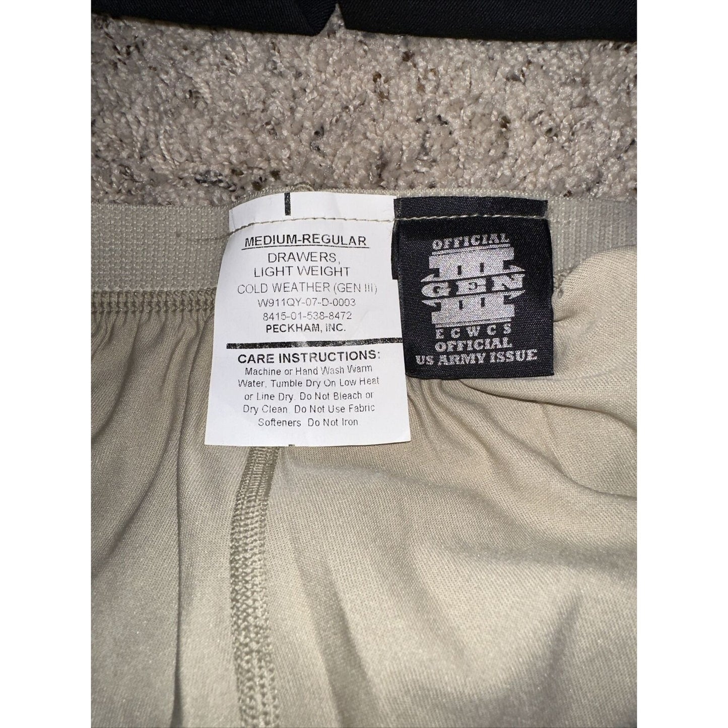 Men’s Official Gen III Official Army Issue Medium Regular Drawers Cold Weather