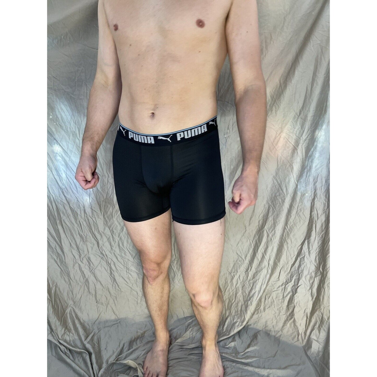men's puma black small compression shorts