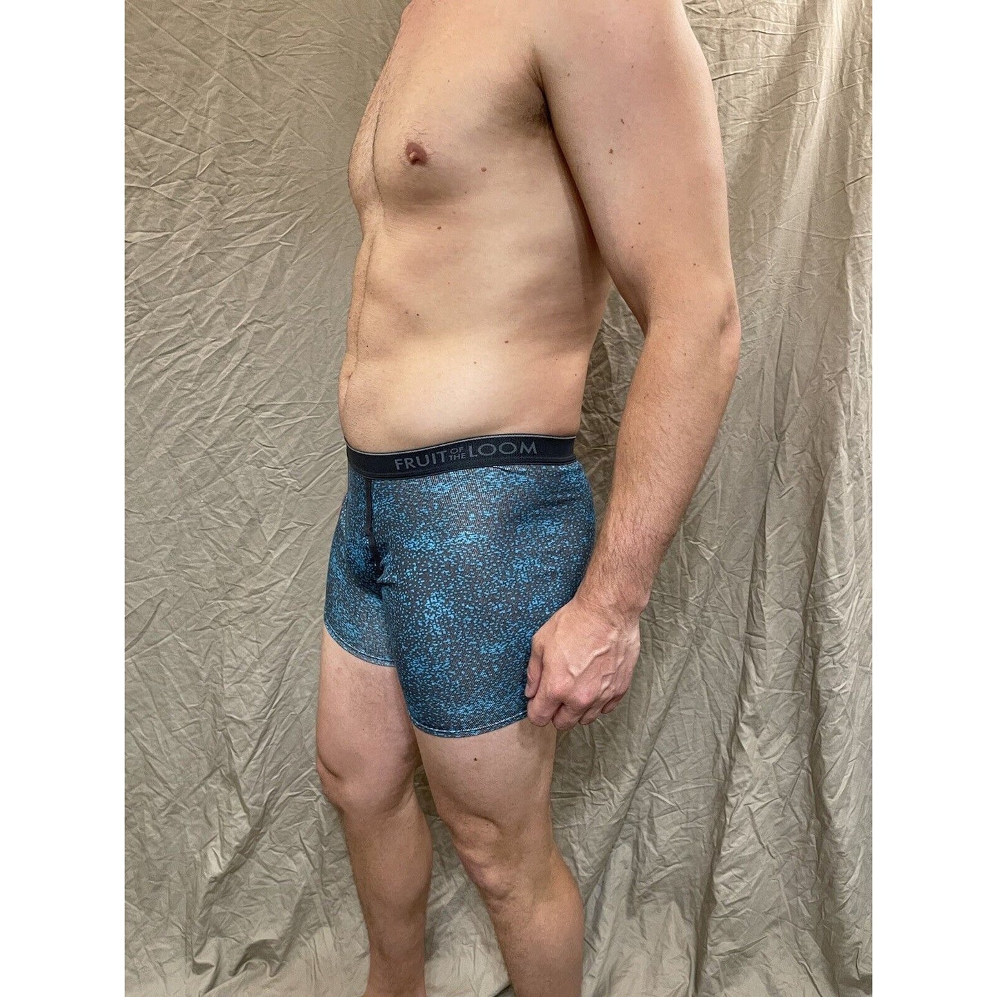 men's fruit of the loom green and gray small boxer brief