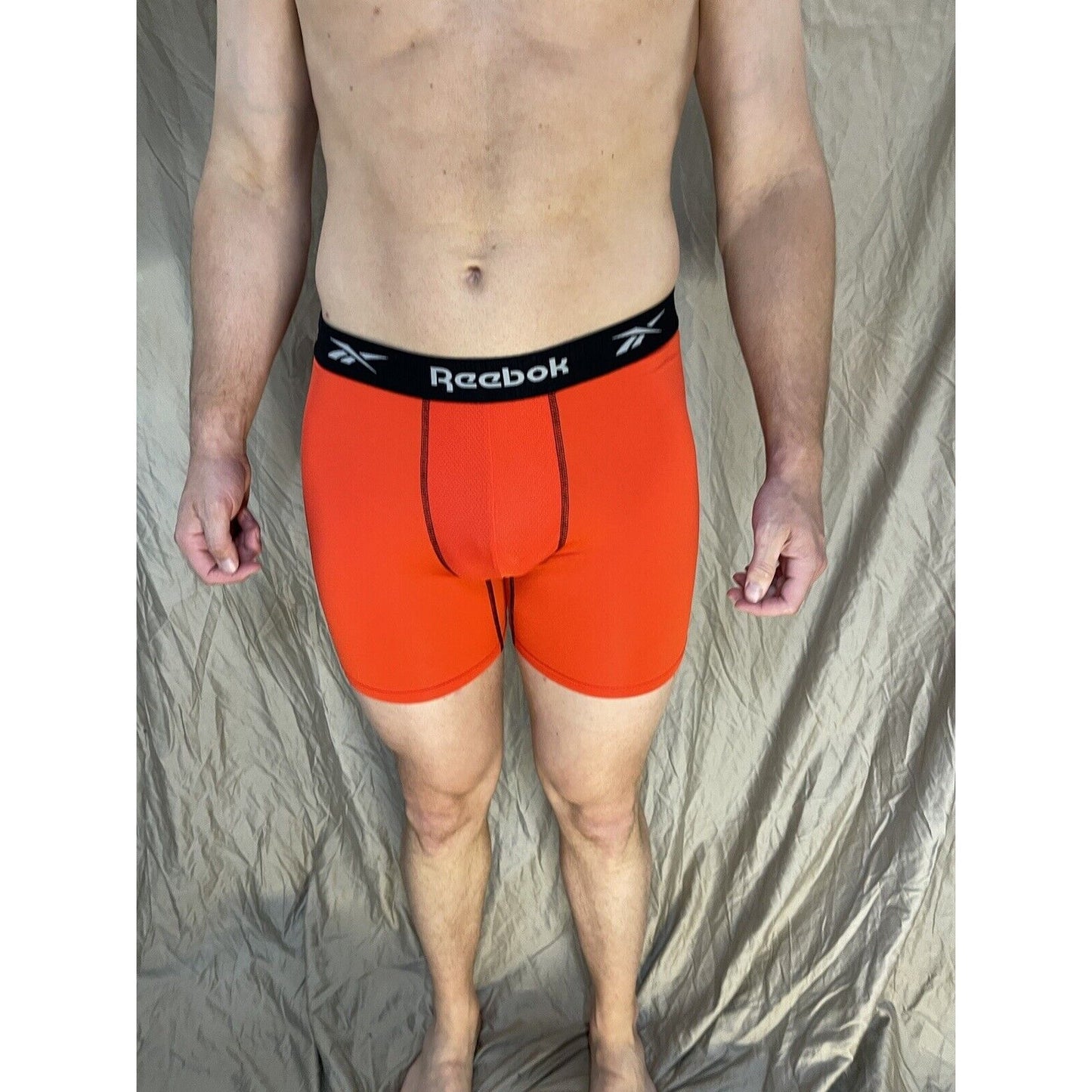 men's reebok Red/orange large compression boxer brief