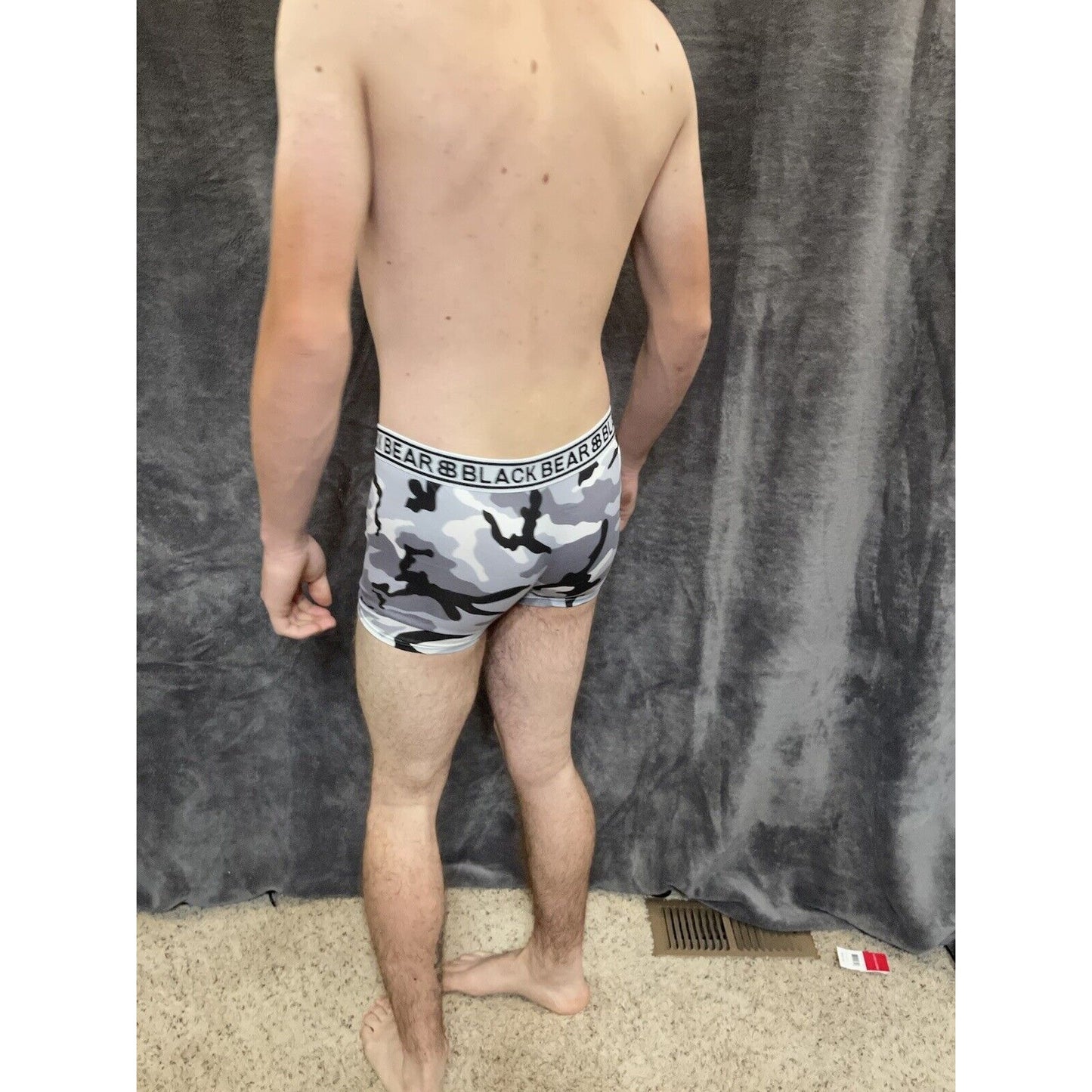 men's medium athletic trunk style black bear boxer brief Gray And Black Camo