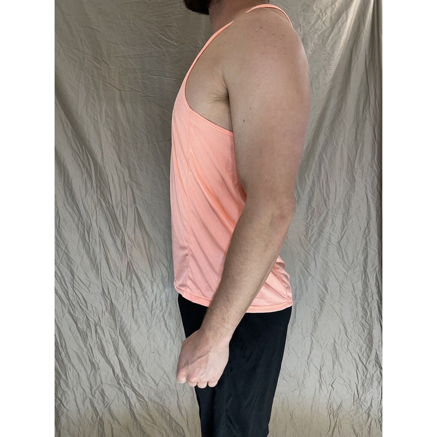 men's medium coral neleus sports pro muscle tank shirt