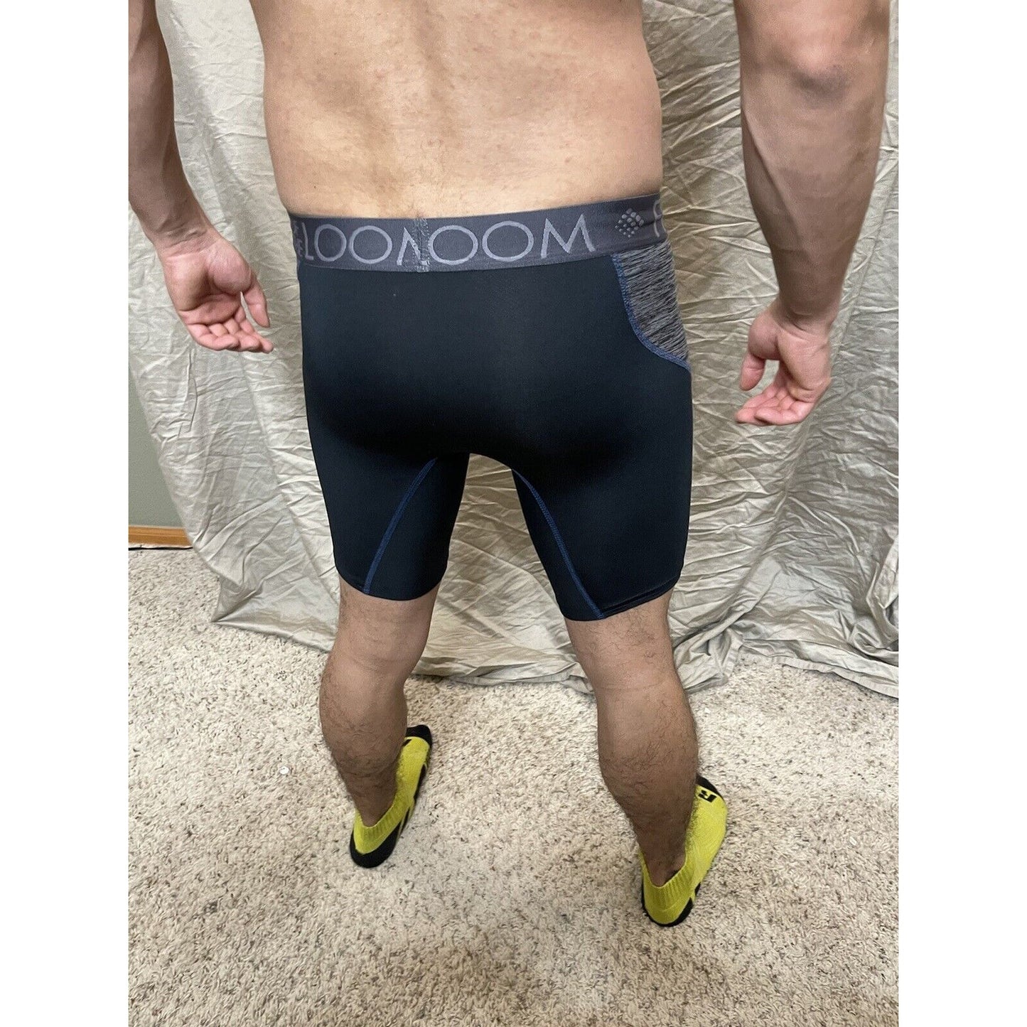 men's fruit of the loom black And Gray compression boxer shorts breathable S