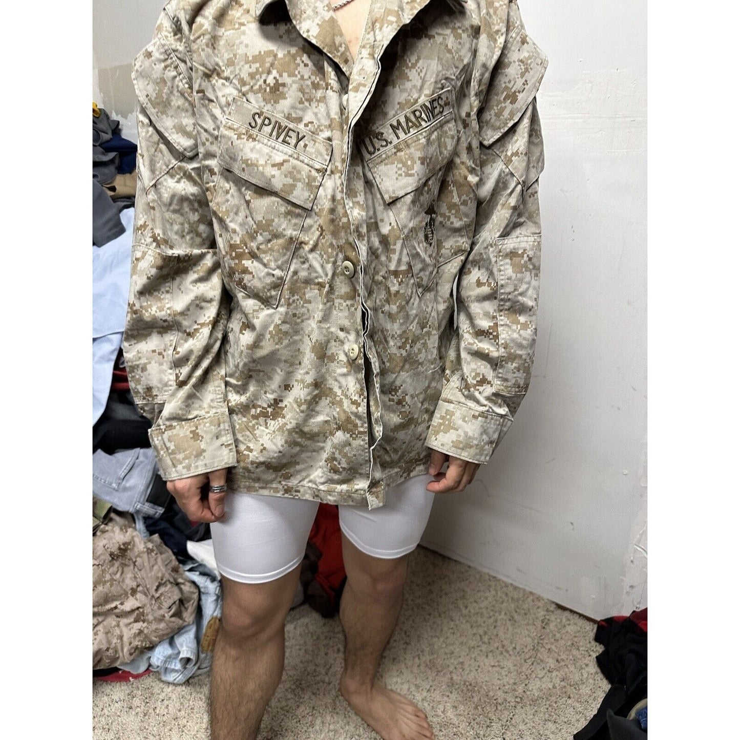 Men’s USMC Marine Corps Blouse Top Uniform Large Short