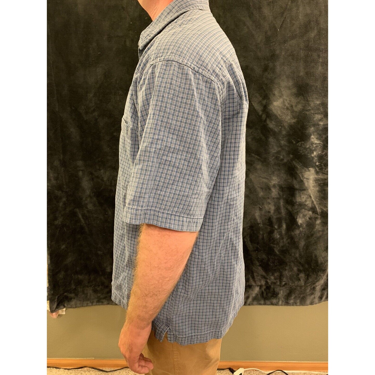 Eddie Bauer Checked Men’s Long Sleeve Button Down Dress Shirt Size Large