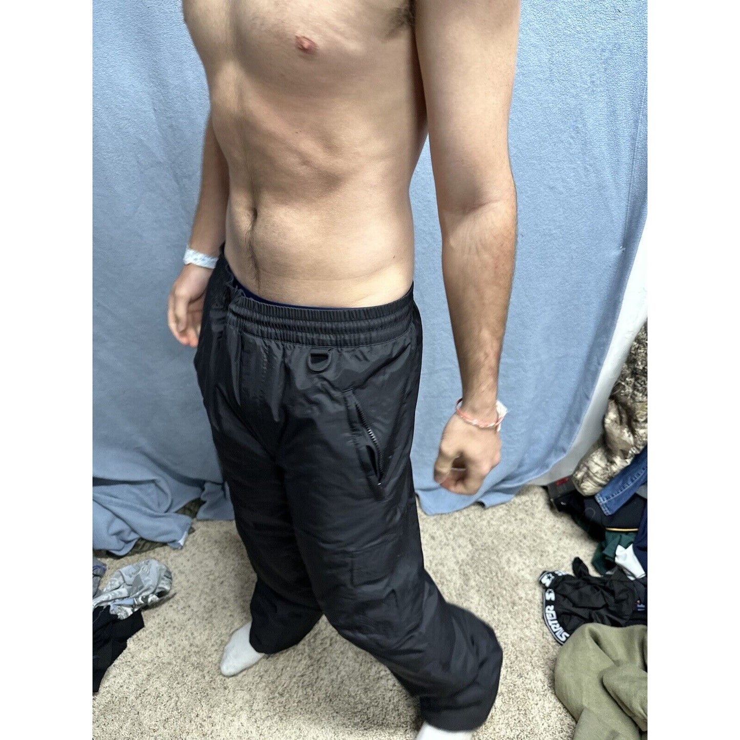 Men’s Black Sports Essentials Large Nylon Snow Pants