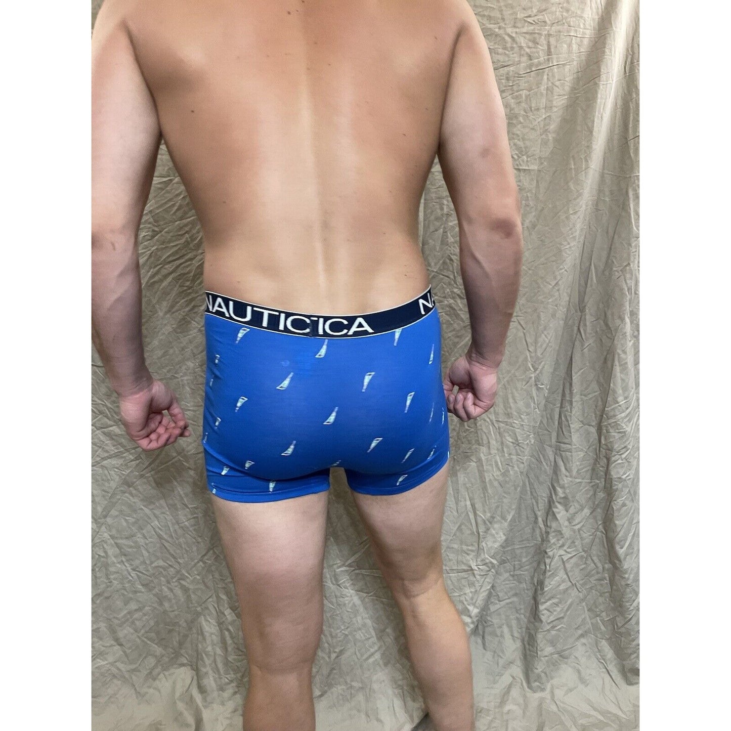 men's Rainbow Pride nautica 5% spandex boxer brief Blue Medium