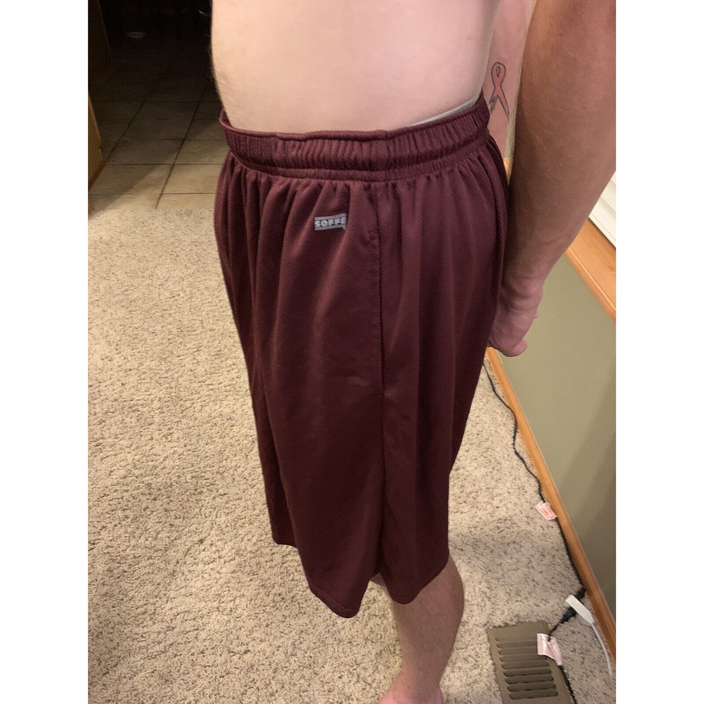 Vintage Soffe Adult XL Maroon Casual Shorts With Pockets Made in USA