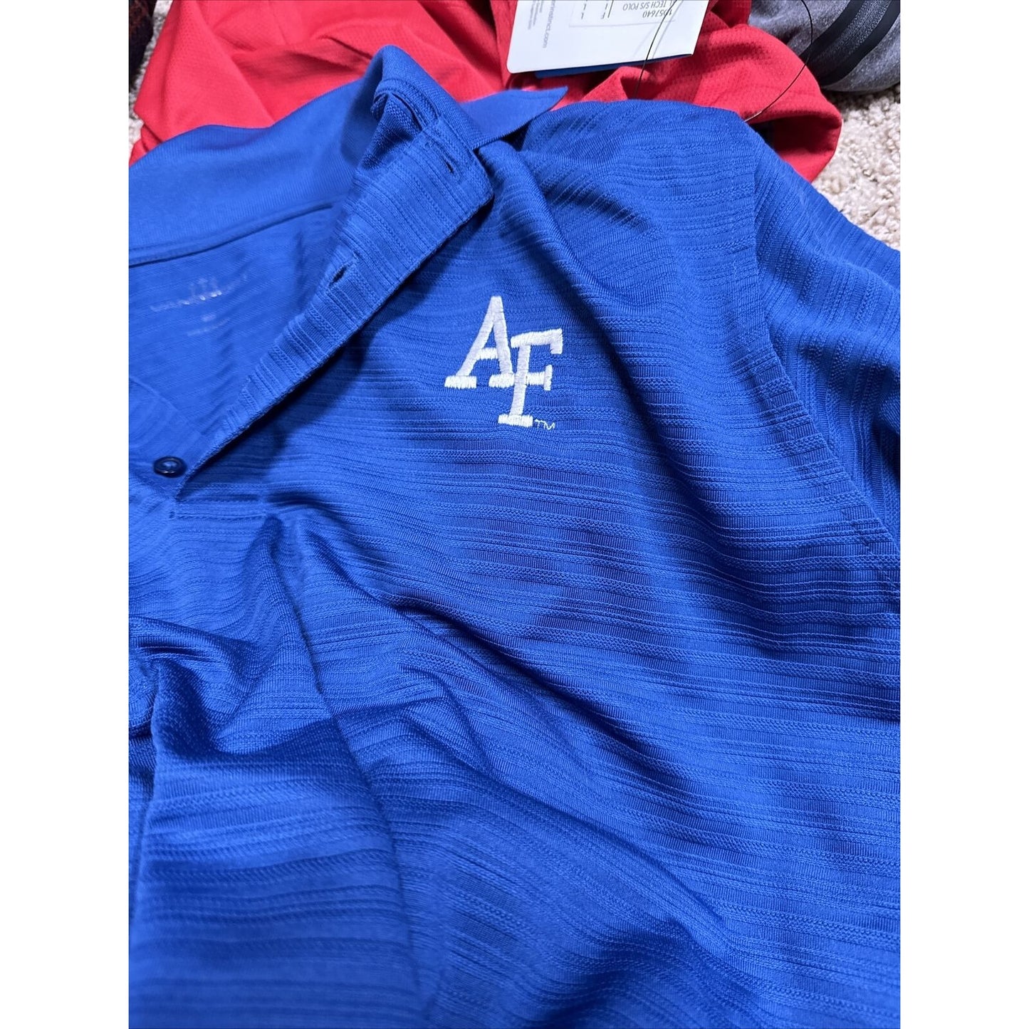 men’s blue af usafa air force polo shirt vansport medium