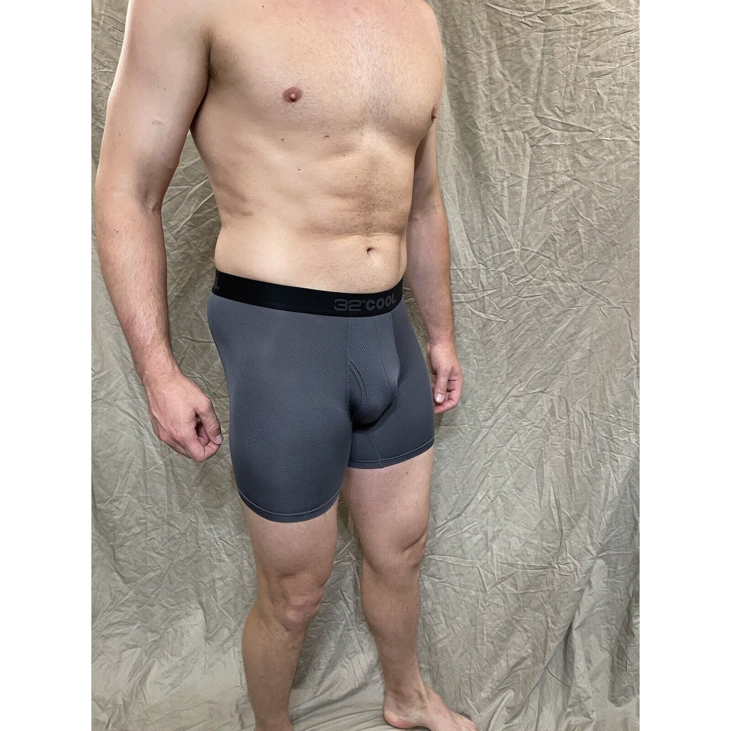 men's 32 degree cool charcoal gray mesh boxer brief Extra Large