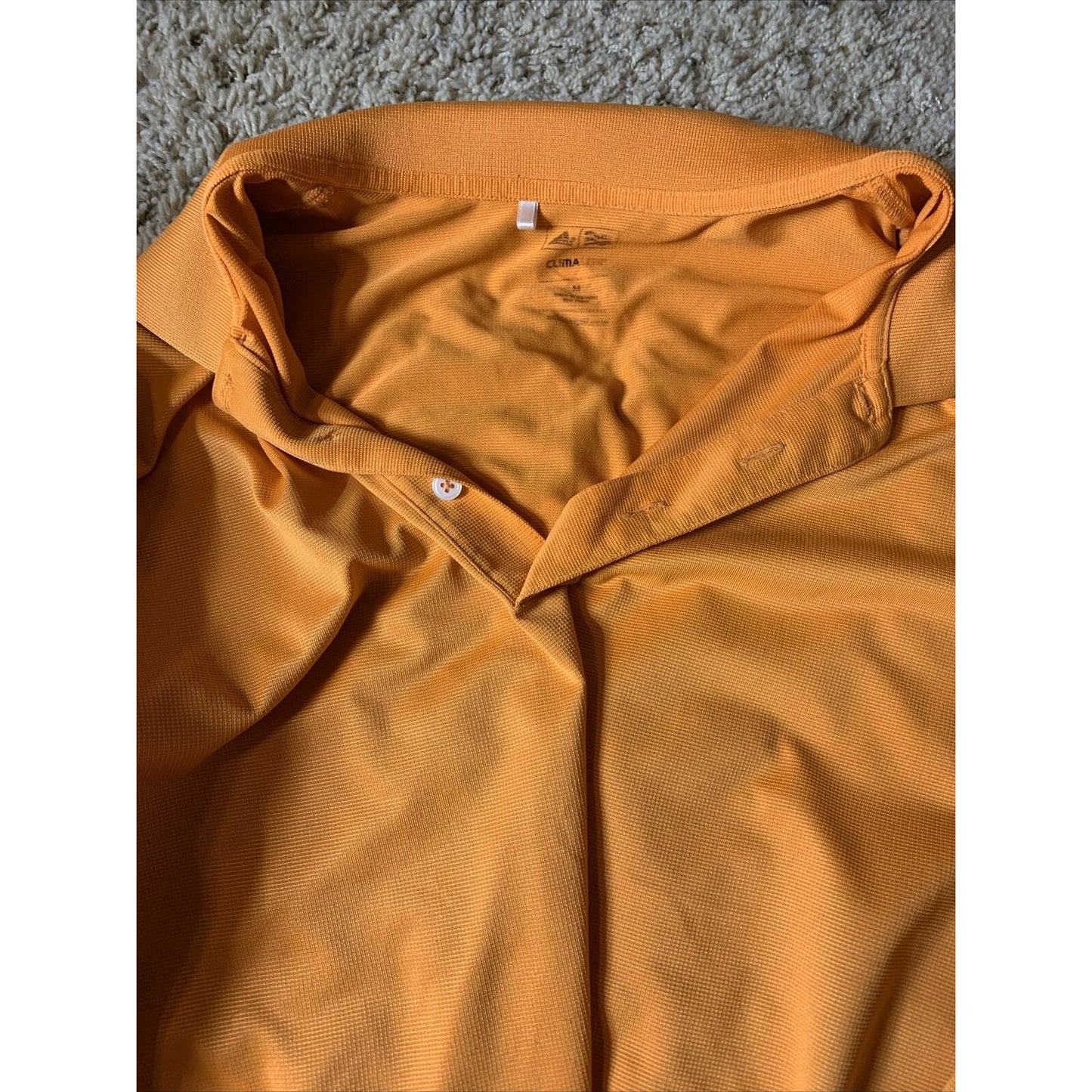 Adidas Climalite Men's Orange Short Sleeve Polo Shirt!! Size Medium