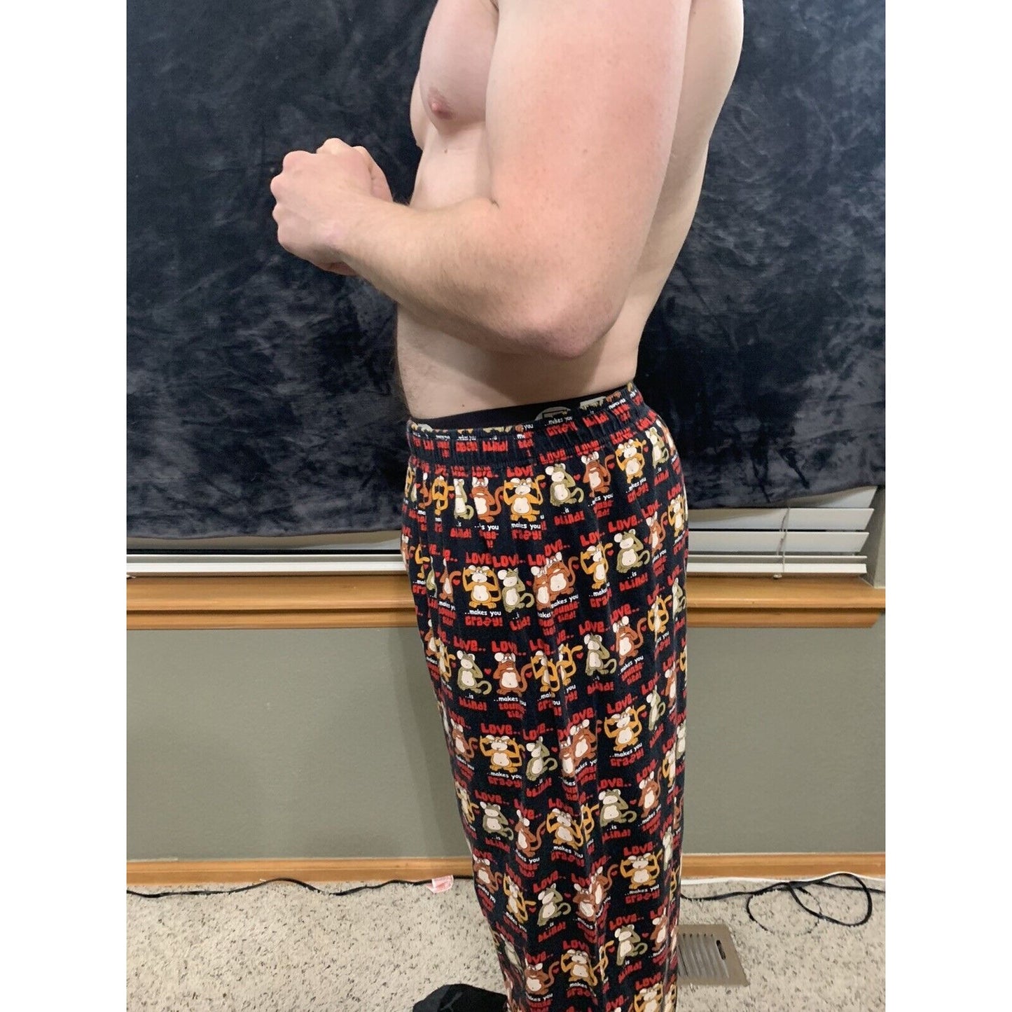 Addiction Lounge Pants Large Monkeys Love..,