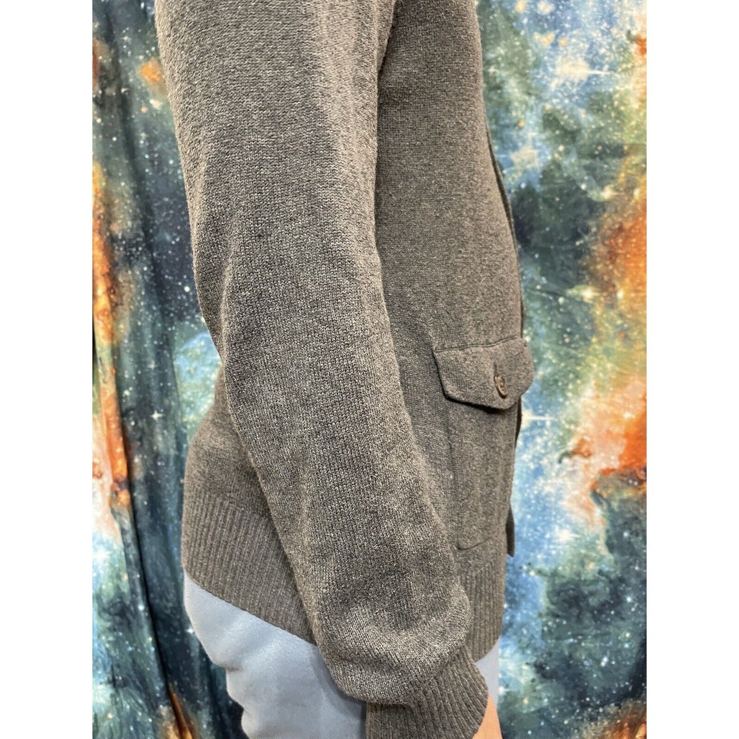 Men’s Banana Republic Medium Button up sweater long sleeve gray