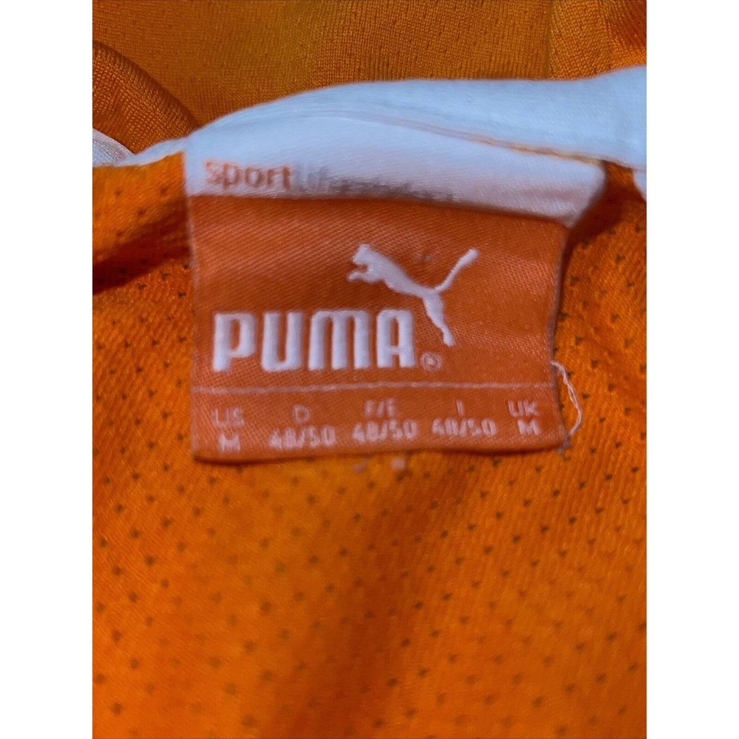 Puma Polo Shirt Adult Medium Orange White Lightweight Rugby Golfing Golf Men’s