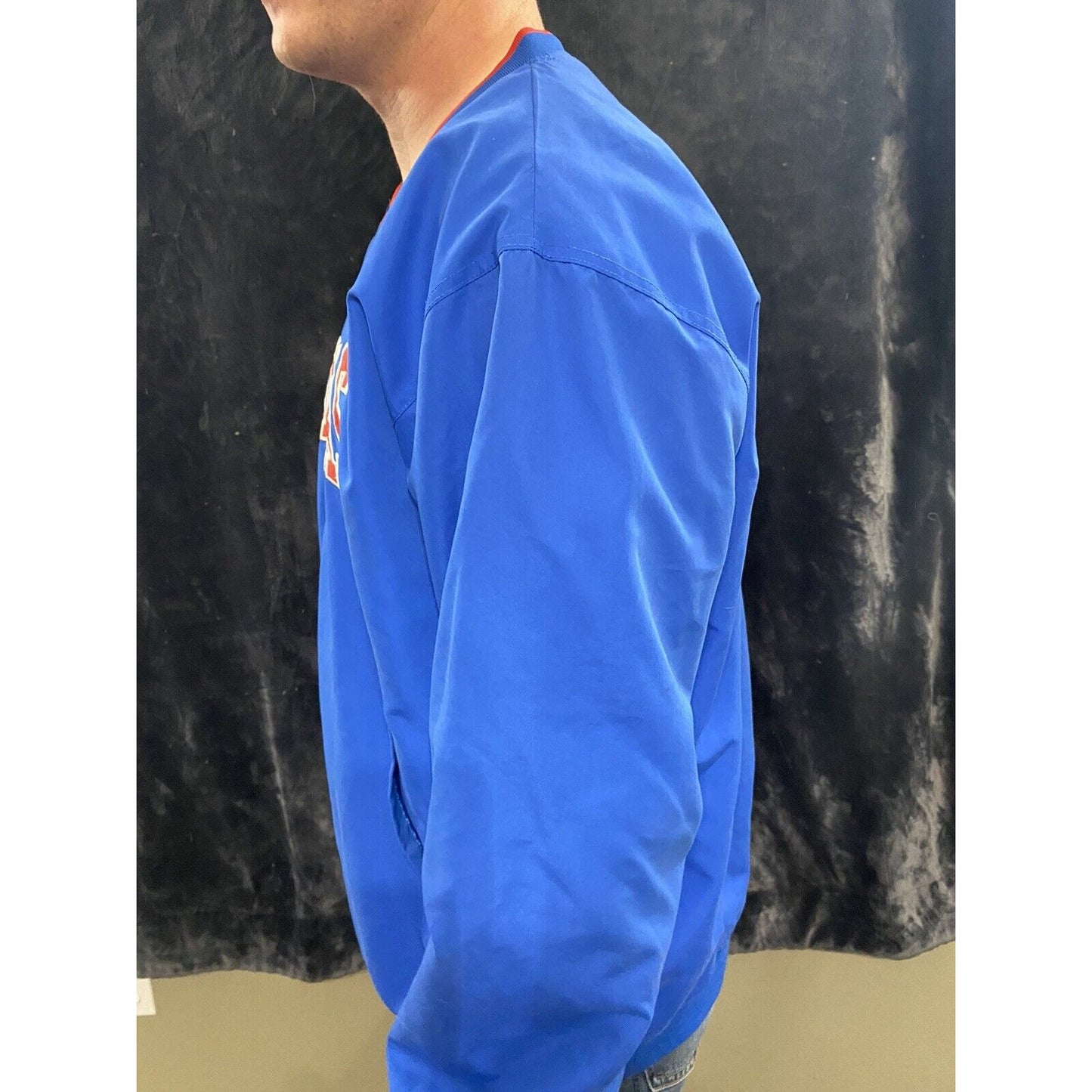 KU KANSAS UNIVERSITY NCAA College Sports Blue Pullover Jacket Men’s Large