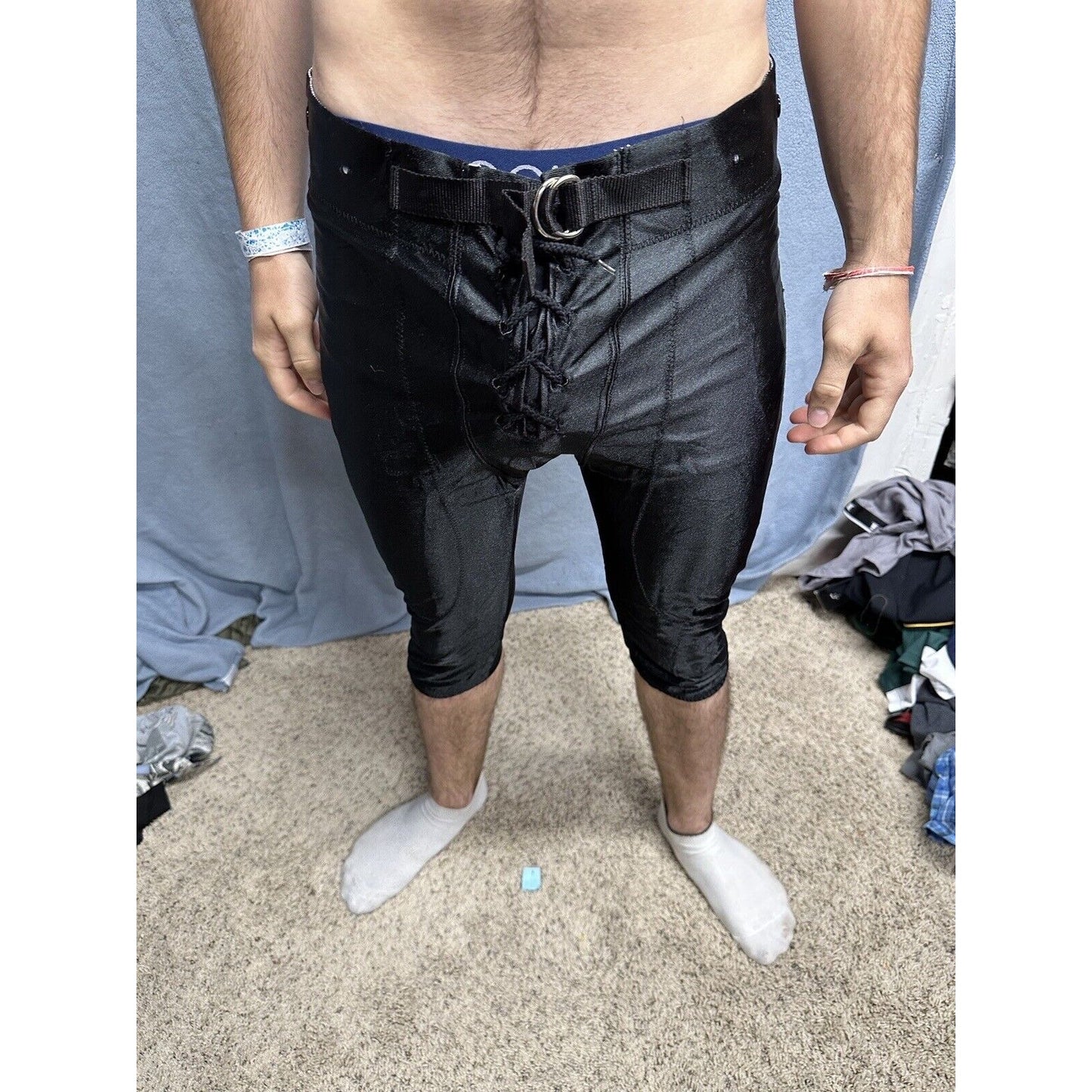 Men’s Black XL 34-36 Polyester Football Pants
