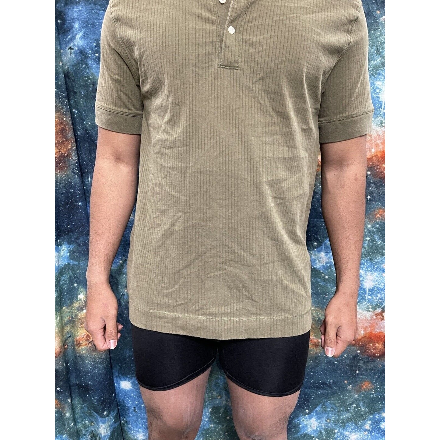 Tommy Hilfiger Men’s Olive Green Polo Shirt Short Sleeve Large