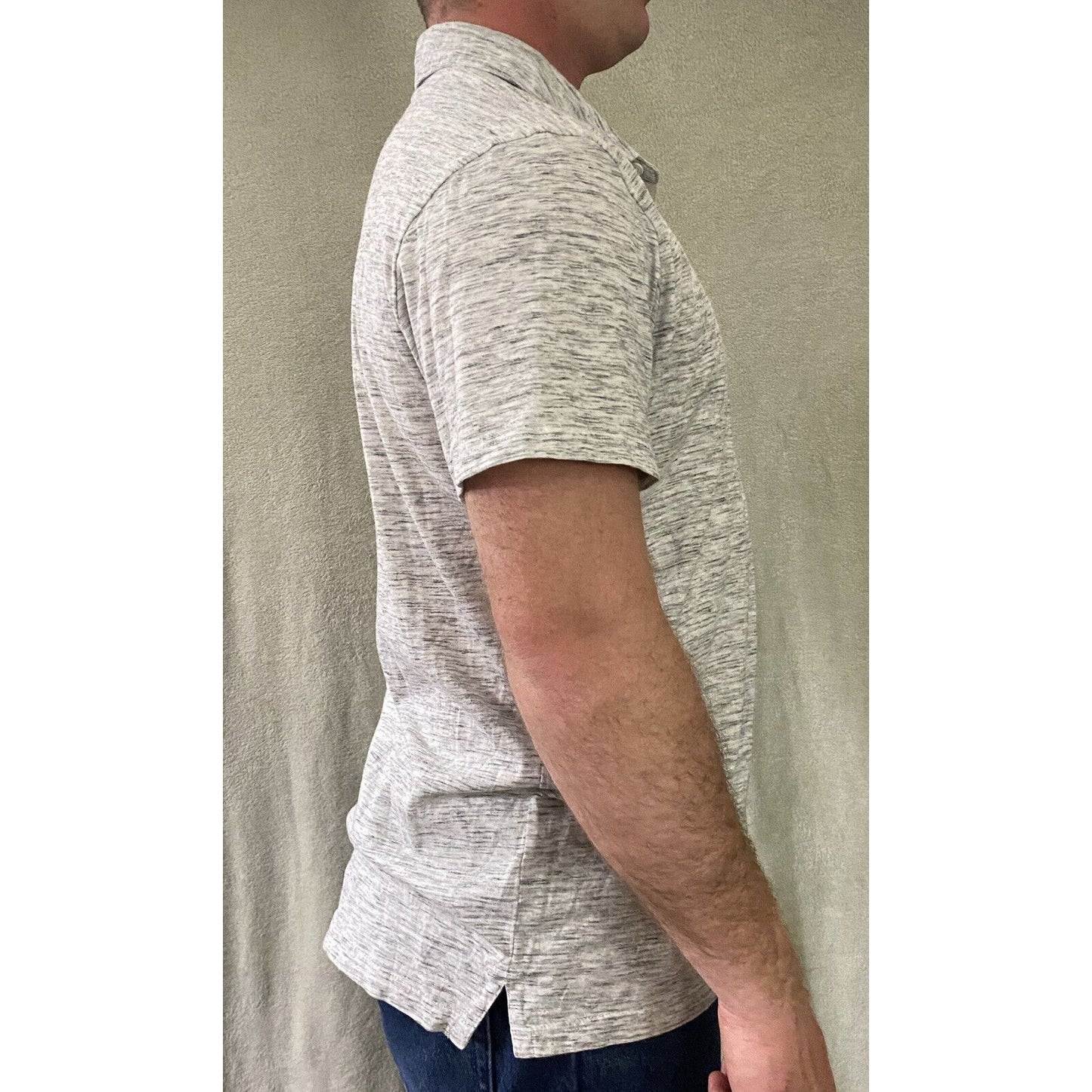 Aeropostale Men’s XL White Gray Cotton-blend Polo Shirt