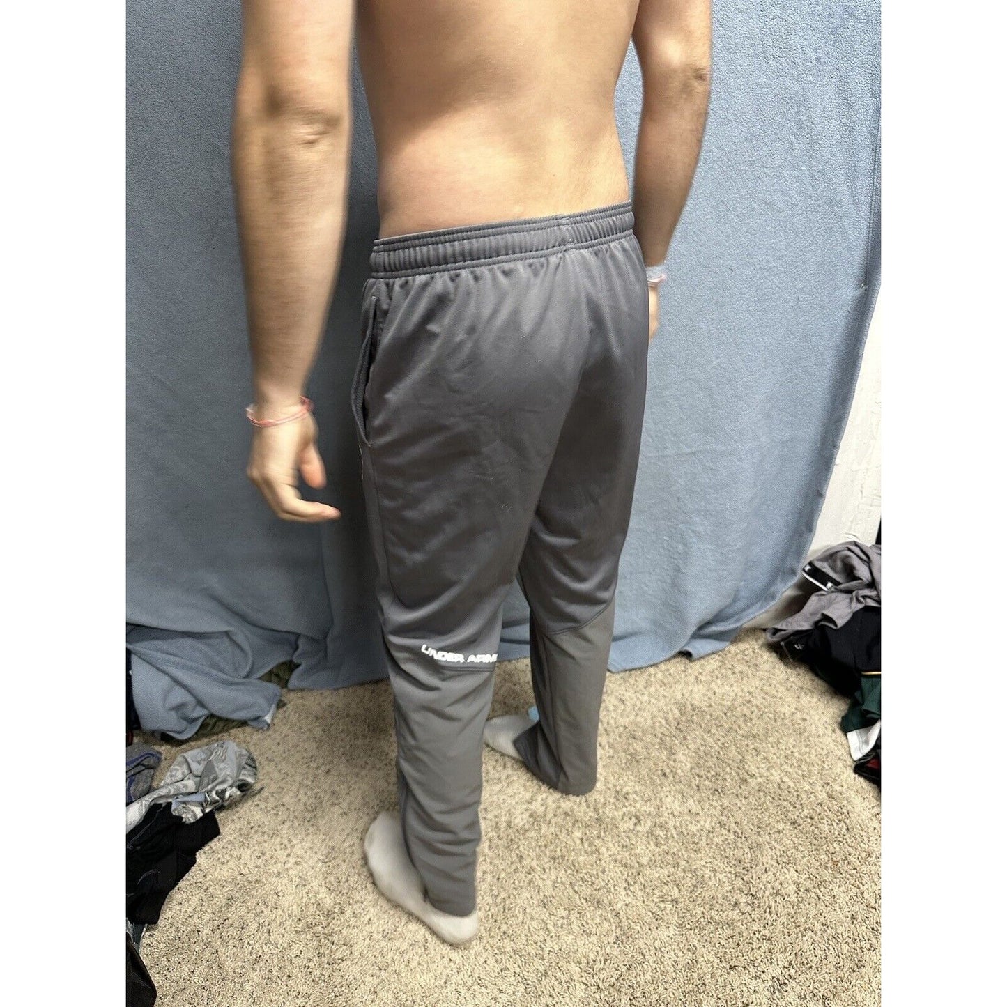 Men’s Gray Fitted Large Under Armour Sweatpants With Pockets MG