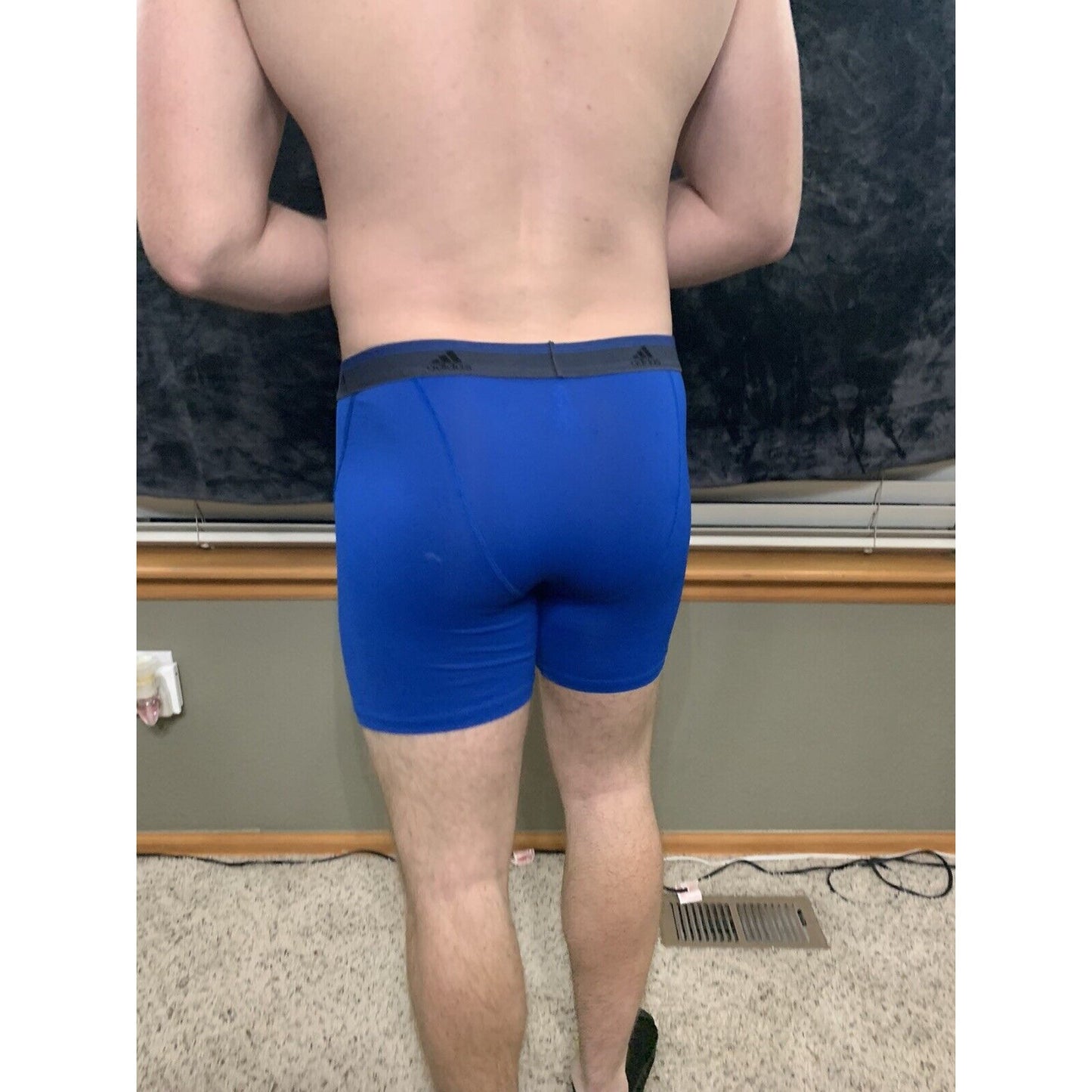 Men’s Adidas 9% Spandex Compression Shorts Royal Blue XL
