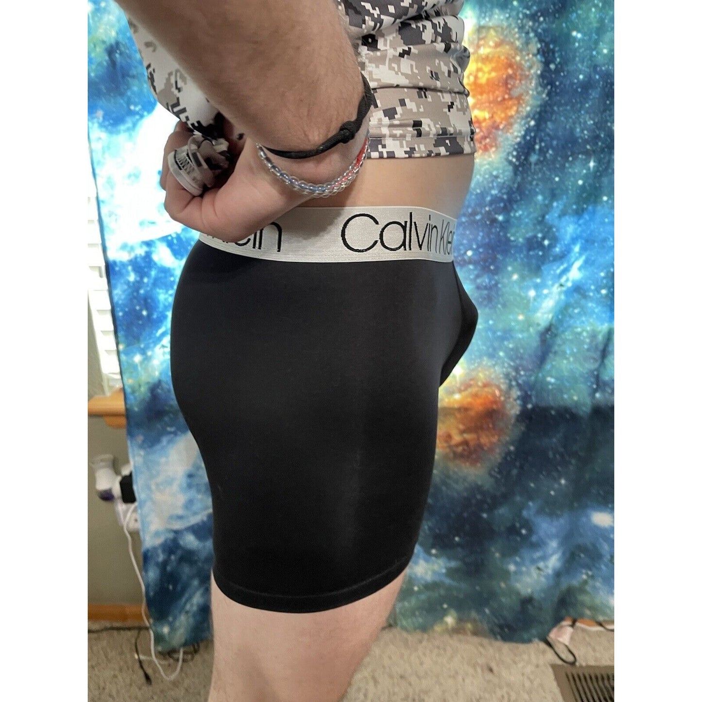 men's calvin klein black compression shorts Large